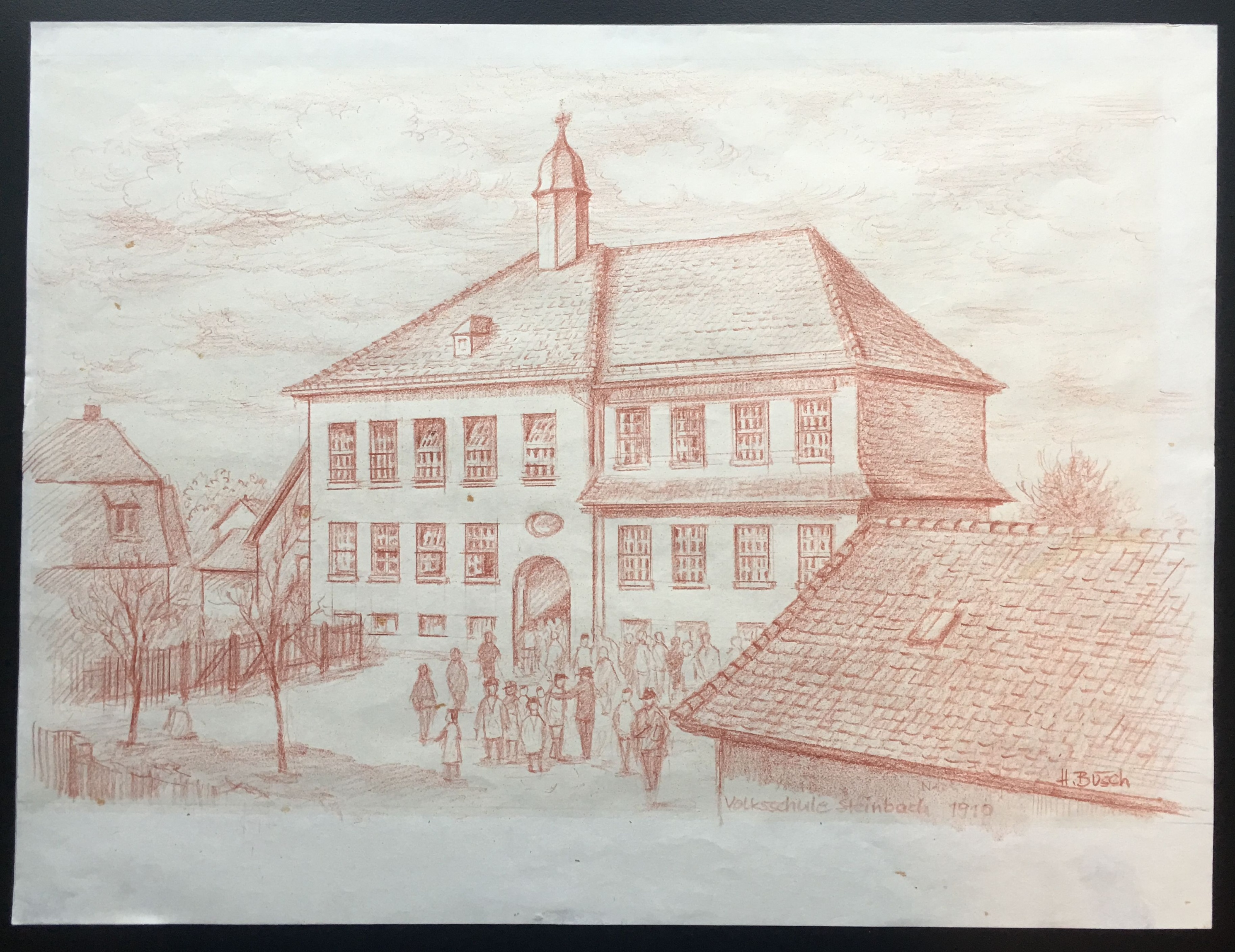 Volksschule Steinbach 1910 (Taunus-Rhein-Main - Regionalgeschichtliche Sammlung Dr. Stefan Naas CC BY-NC-SA)