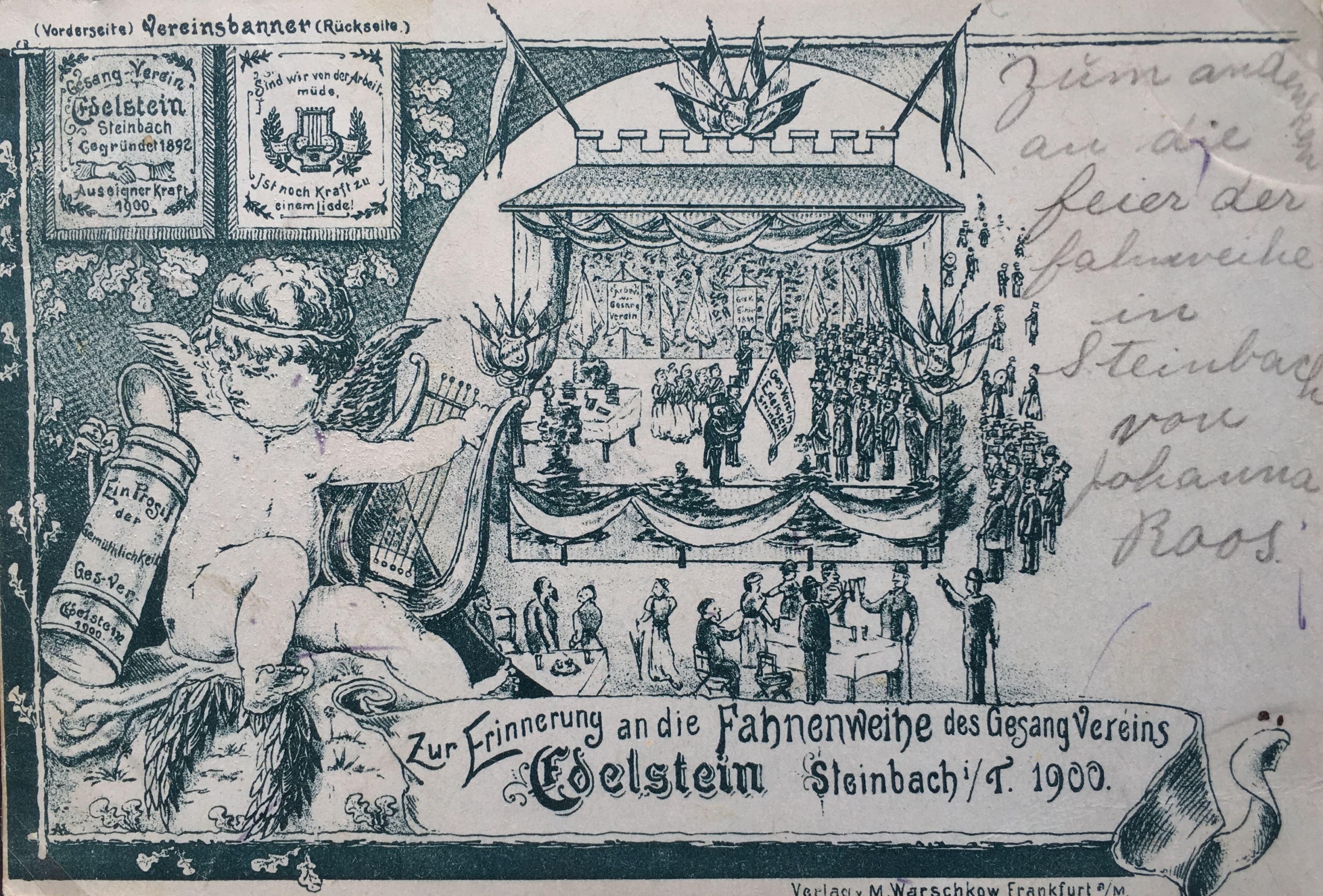 Fahnenweihe des Gesang-Vereins Edelstein 1900 (Taunus-Rhein-Main - Regionalgeschichtliche Sammlung Dr. Stefan Naas CC BY-NC-SA)