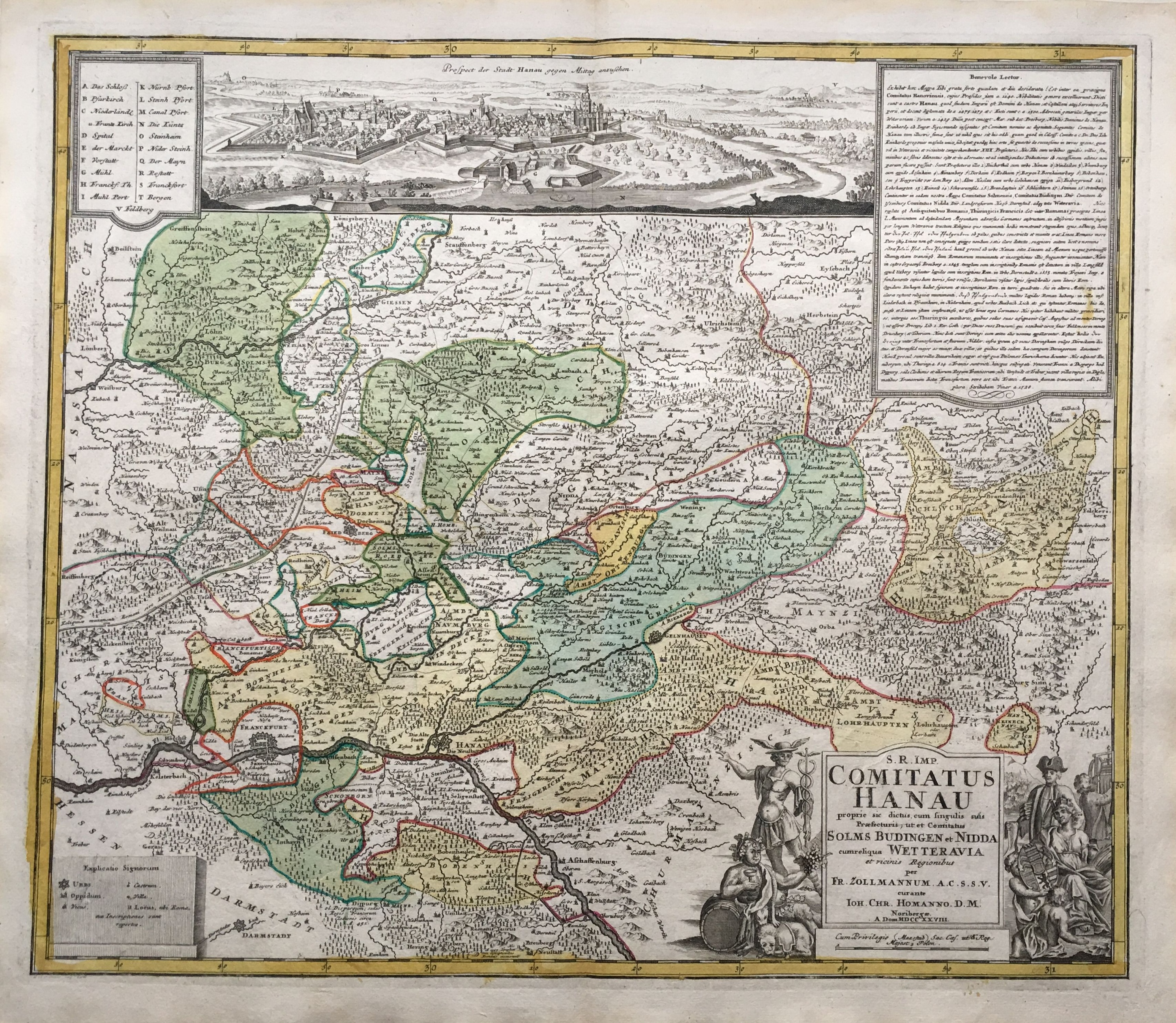 S. R. Imp. Comitatus Hanau, 1728 (Taunus-Rhein-Main - Regionalgeschichtliche Sammlung Dr. Stefan Naas CC BY-NC-SA)