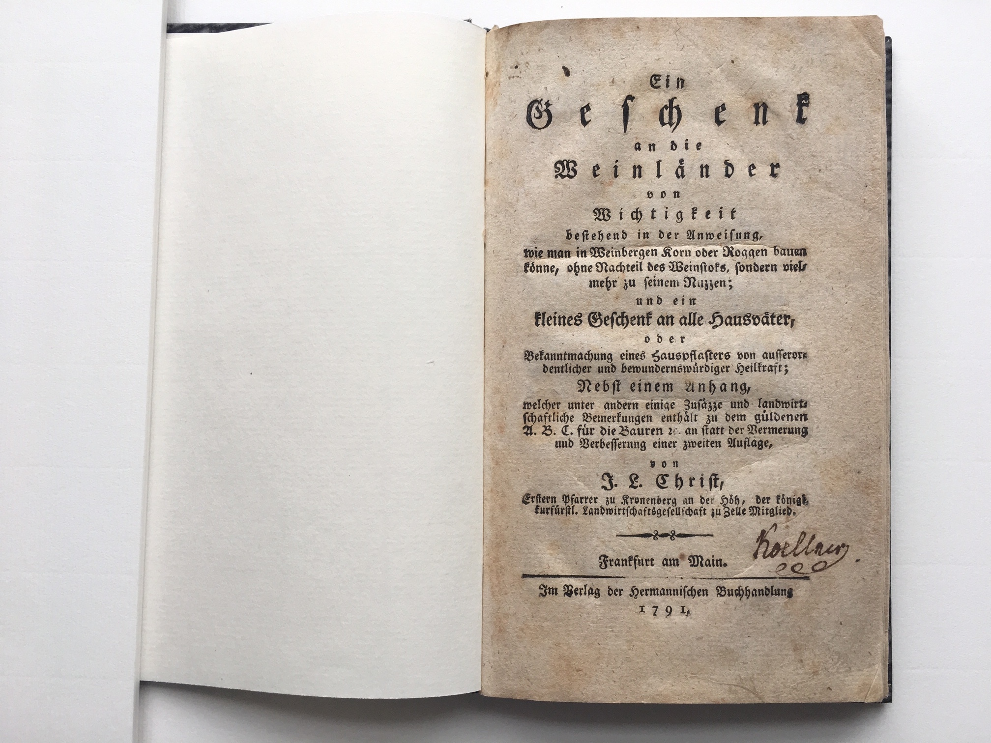 Johann Ludwig Christ, Geschenk an die Weinländer, 1791 (Taunus-Rhein-Main - Regionalgeschichtliche Sammlung Dr. Stefan Naas CC BY-NC-SA)