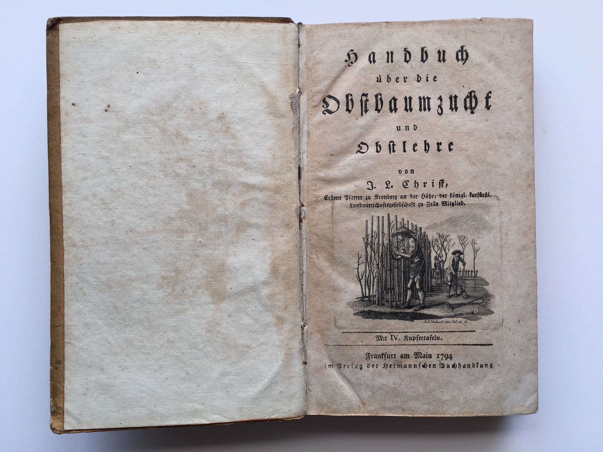 Johann Ludwig Christ, Handbuch über die Obstbaumzucht und Obstlehre. Erste Auflage, 1794. (Taunus-Rhein-Main - Regionalgeschichtliche Sammlung Dr. Stefan Naas CC BY-NC-SA)