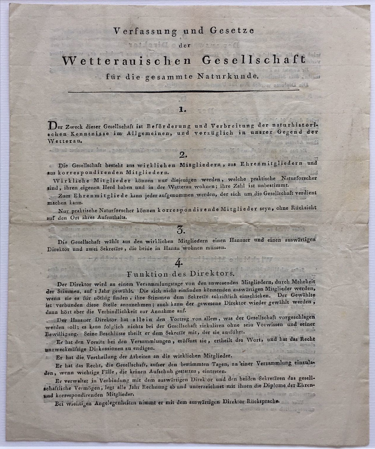 Wetterauische Gesellschaft, Verfassung und Gesetze, August 1808. (Taunus-Rhein-Main - Regionalgeschichtliche Sammlung Dr. Stefan Naas CC BY-NC-SA)