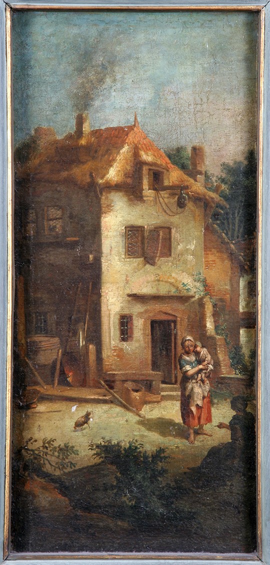 Bauernhaus mit einer Frau mit Kind (Fragment) (Freies Deutsches Hochstift / Frankfurter Goethe-Museum RR-F)