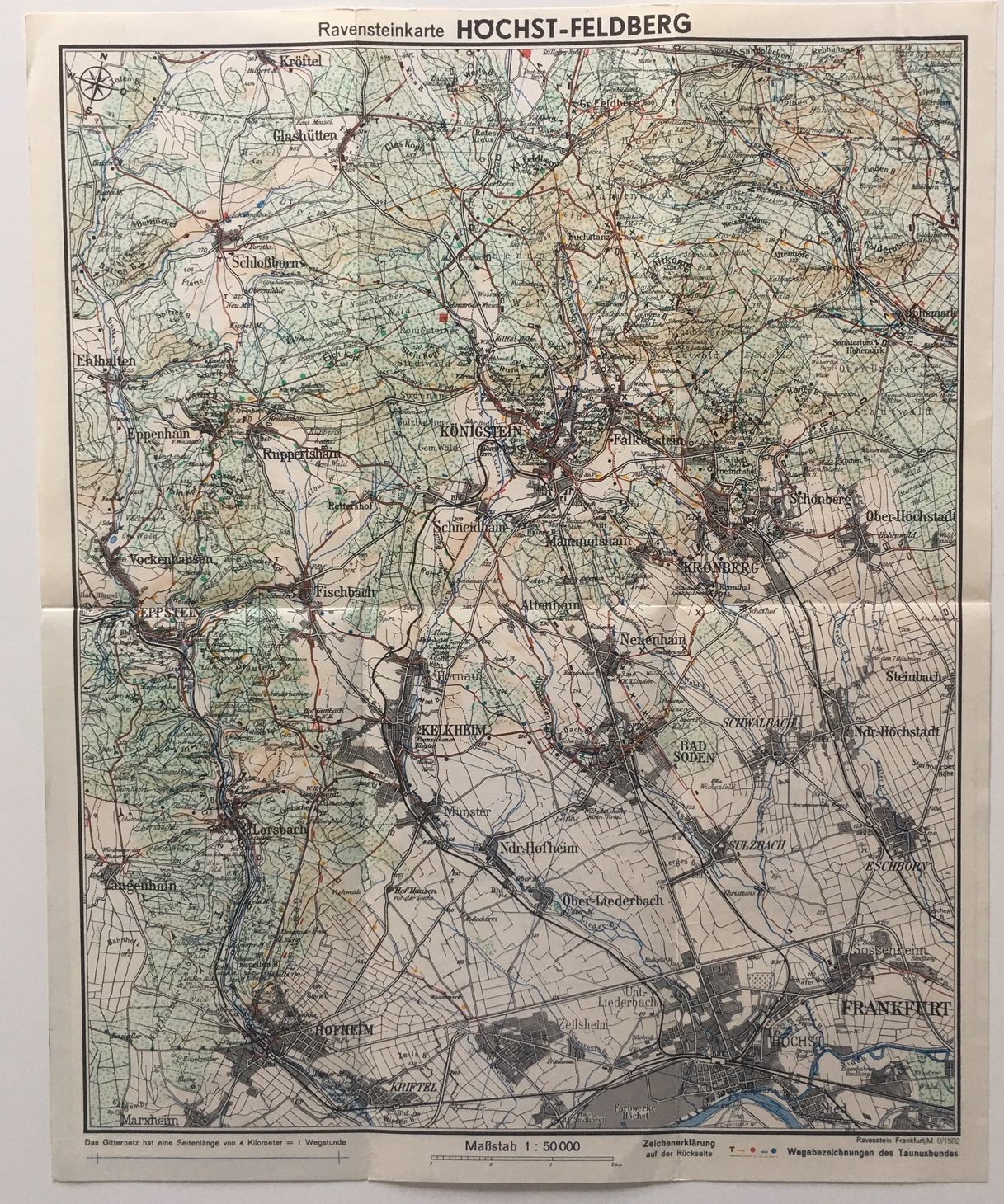 Ravensteins Karte Höchst-Feldberg (Taunus-Rhein-Main - Regionalgeschichtliche Sammlung Dr. Stefan Naas CC BY-NC-SA)