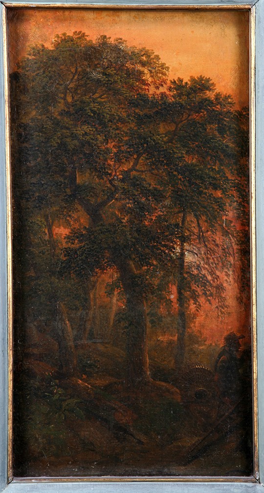 Waldlandschaft mit rauchendem Mann (Fragment) (Freies Deutsches Hochstift / Frankfurter Goethe-Museum RR-F)
