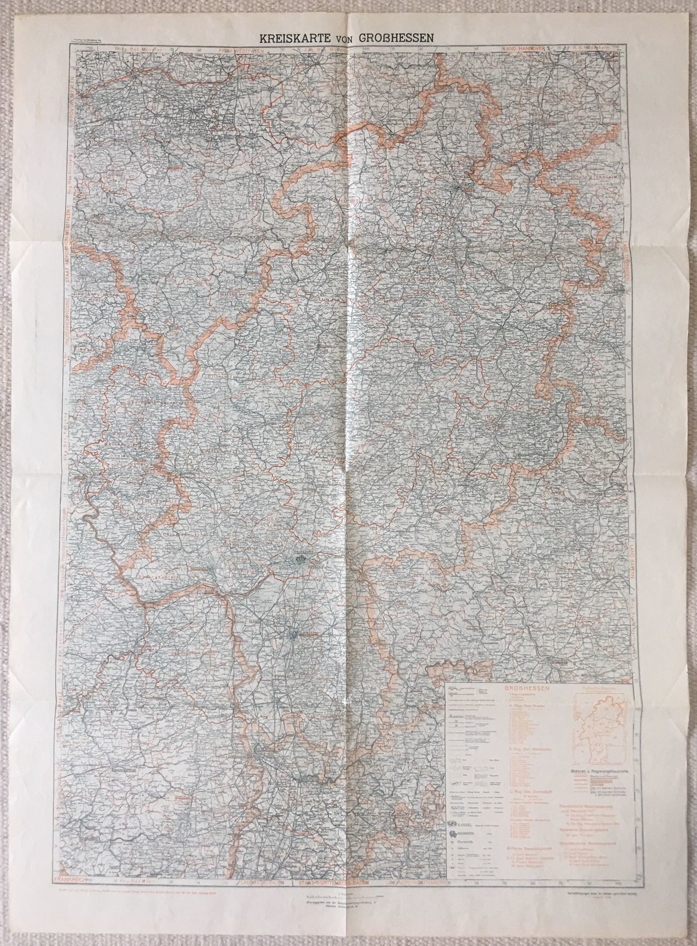 Karte von Großhessen, 1946 (Taunus-Rhein-Main - Regionalgeschichtliche Sammlung Dr. Stefan Naas CC BY-NC-SA)