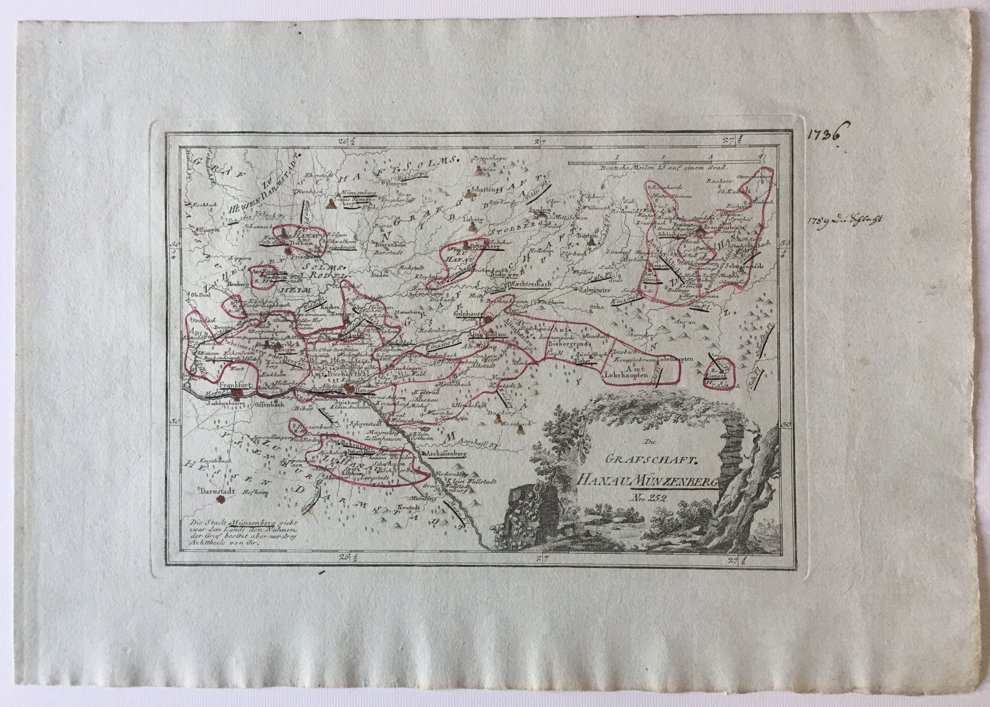 Reilly, Karte der Grafschaft Hanau-Münzenberg, 1791. (Taunus-Rhein-Main - Regionalgeschichtliche Sammlung Dr. Stefan Naas CC BY-NC-SA)