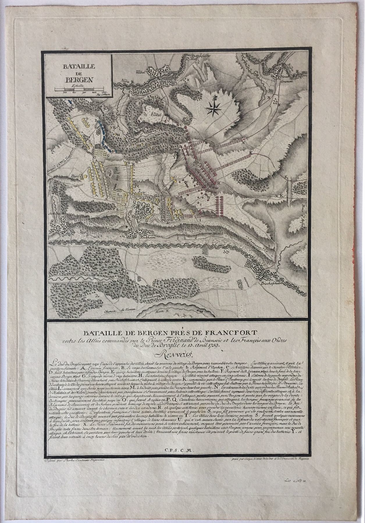 Umgebungskarte, Bataille de Bergen, 1791 (Taunus-Rhein-Main - Regionalgeschichtliche Sammlung Dr. Stefan Naas CC BY-NC-SA)