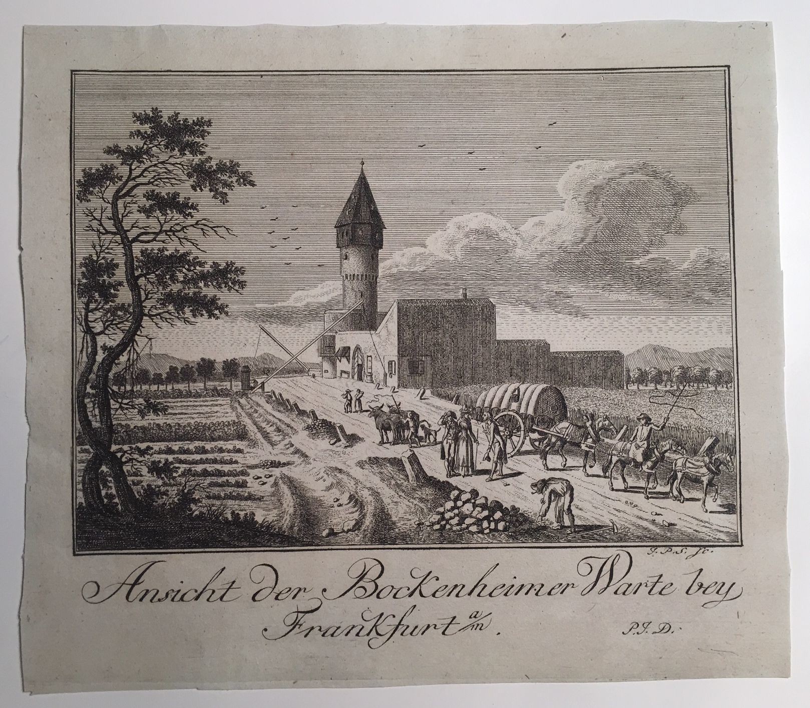 Ansicht der Bockenheimer Warte bey Frankfurt am Mayn, 1790 (Taunus-Rhein-Main - Regionalgeschichtliche Sammlung Dr. Stefan Naas CC BY-NC-SA)