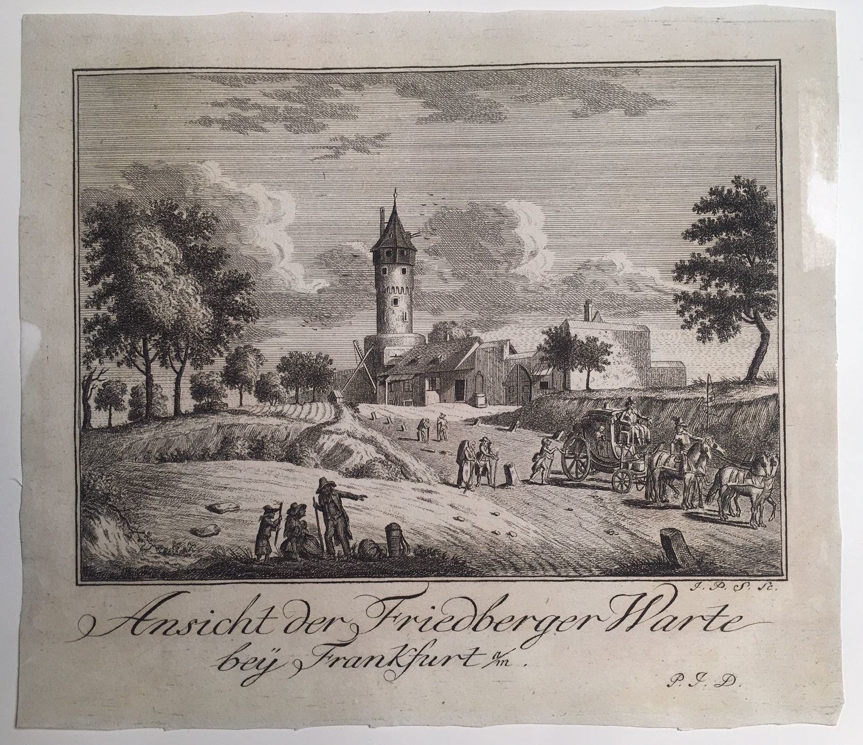 Ansicht der Friedberger Warte bey Frankfurt am Mayn, 1790 (Taunus-Rhein-Main - Regionalgeschichtliche Sammlung Dr. Stefan Naas CC BY-NC-SA)