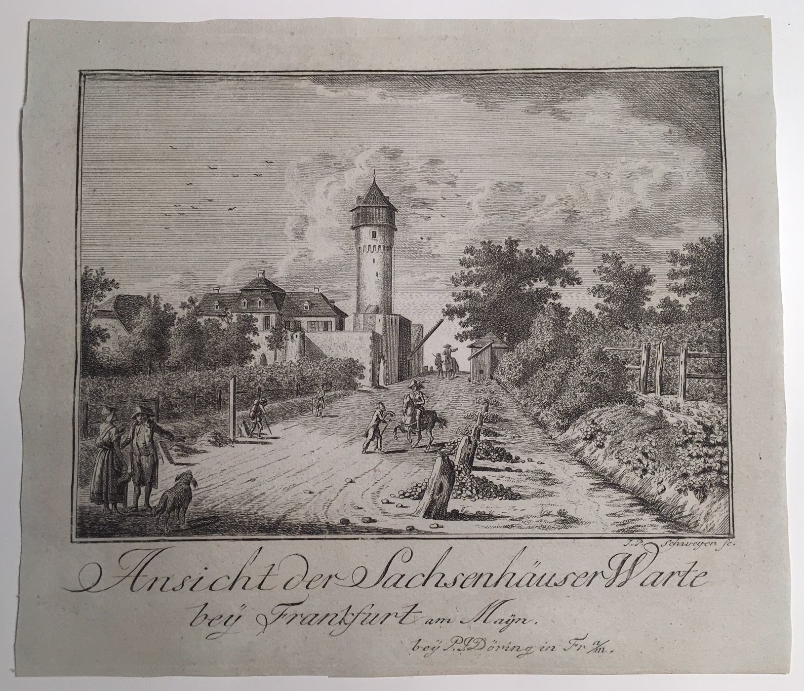Ansicht der Sachsenhäuser Warte bey Frankfurt am Mayn, 1790 (Taunus-Rhein-Main - Regionalgeschichtliche Sammlung Dr. Stefan Naas CC BY-NC-SA)