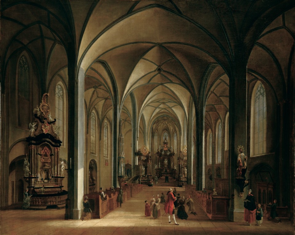 Das Innere der Liebfrauenkirche in Frankfurt am Main (Freies Deutsches Hochstift / Frankfurter Goethe-Museum RR-F)