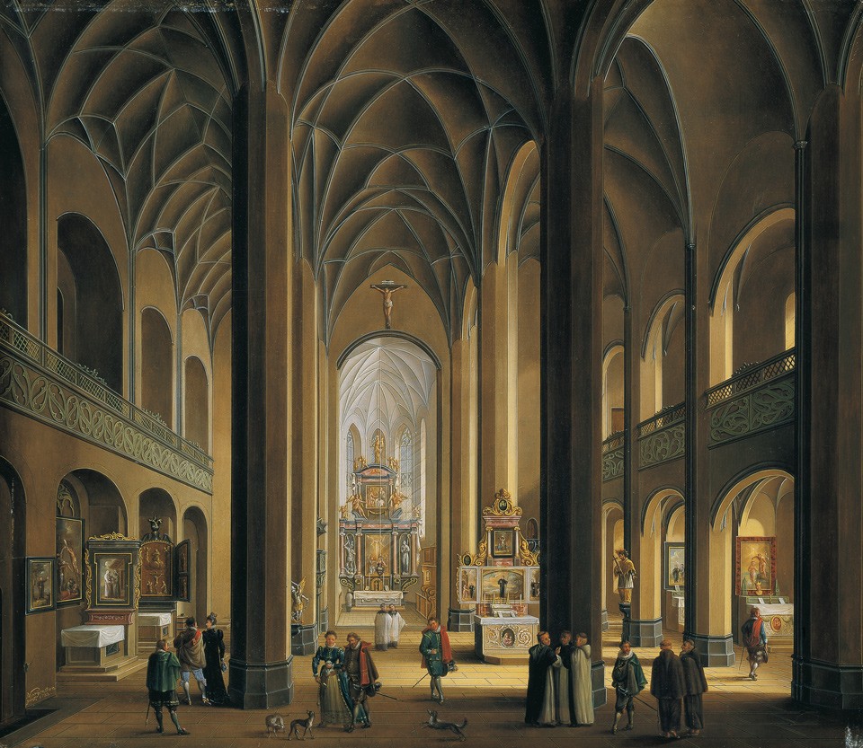 Das Innere von St. Leonhard in Frankfurt am Main (Freies Deutsches Hochstift / Frankfurter Goethe-Museum RR-F)