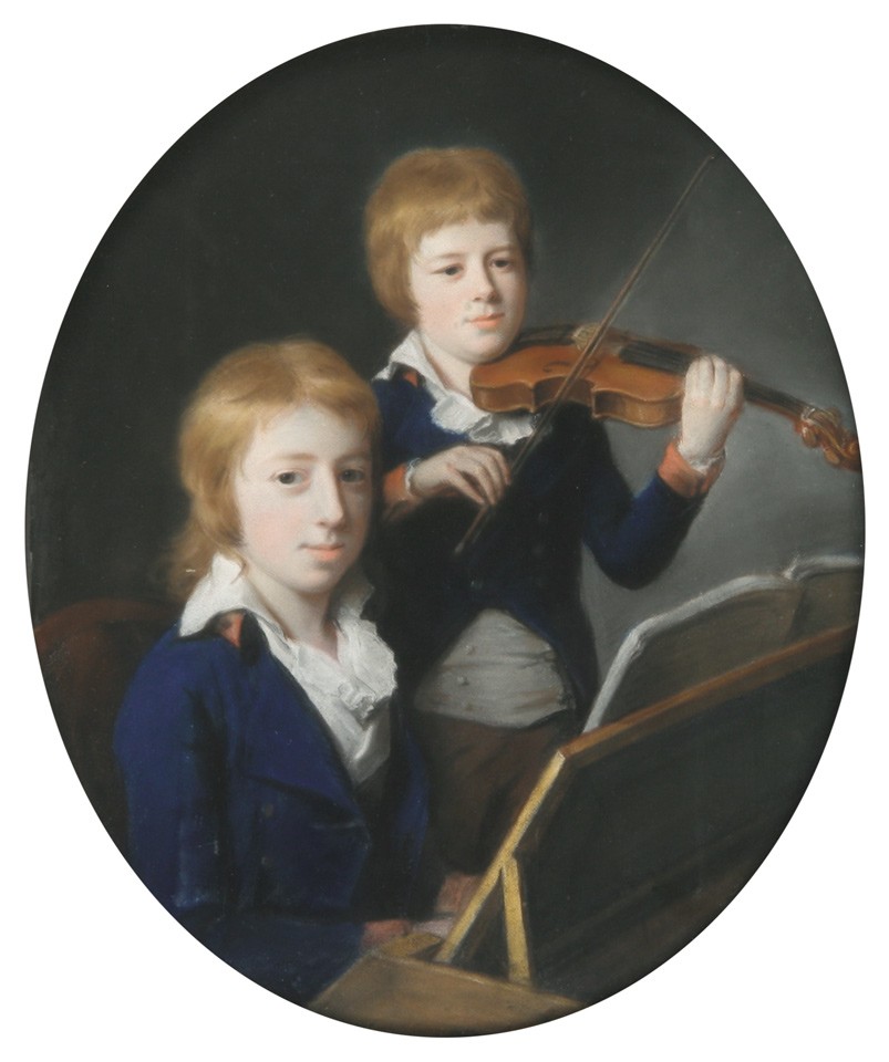 Die Brüder Friedrich Wilhelm und Johann Peter Pixis beim Musizieren (Freies Deutsches Hochstift / Frankfurter Goethe-Museum RR-F)
