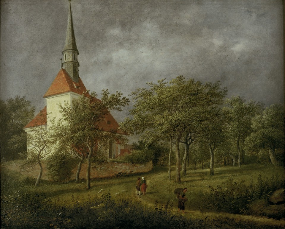 Die Dorfkirche von Plauen (Freies Deutsches Hochstift / Frankfurter Goethe-Museum RR-F)