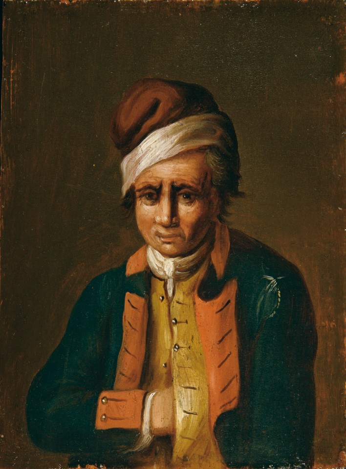 Ein Mann mit rotbraun-weißer Mütze (Freies Deutsches Hochstift / Frankfurter Goethe-Museum RR-F)