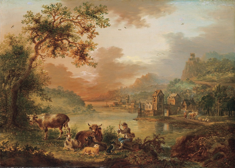 Flußlandschaft mit rastendem Hirten und Herde (Freies Deutsches Hochstift / Frankfurter Goethe-Museum RR-F)