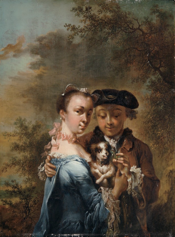 Kavalier und Dame mit Hund (Freies Deutsches Hochstift / Frankfurter Goethe-Museum RR-F)
