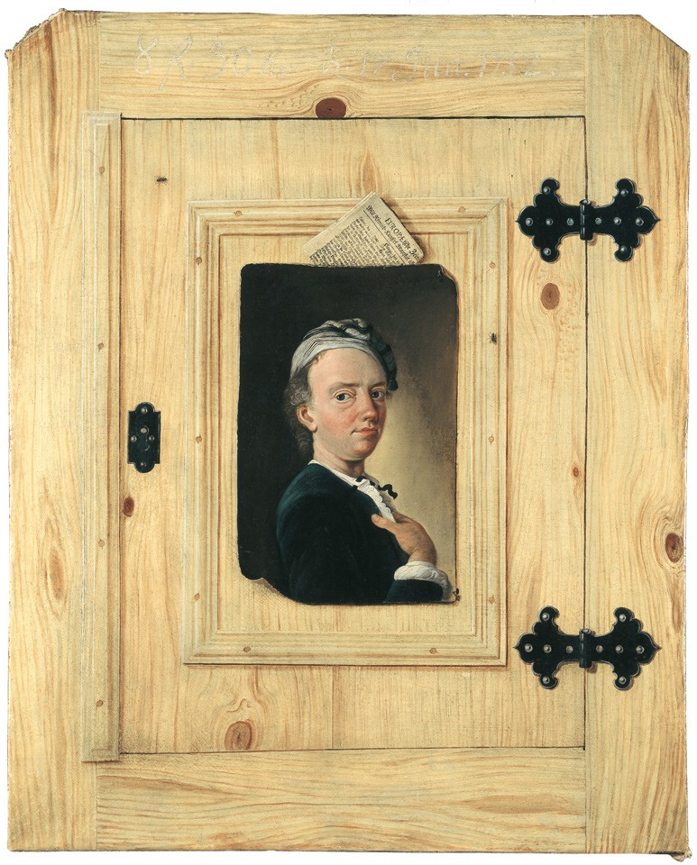 Trompe l'oeil mit Selbstbildnis Justus Junckers (Freies Deutsches Hochstift / Frankfurter Goethe-Museum RR-F)