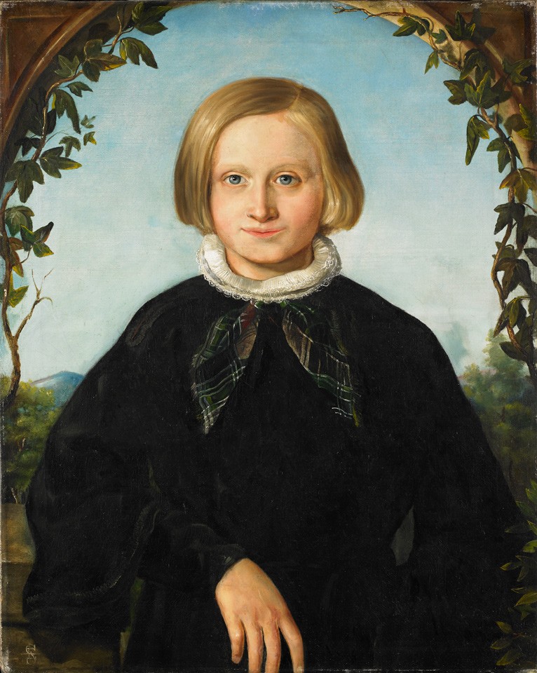 Porträt eines Knaben unter efeubewachsenem Rundbogen (Freies Deutsches Hochstift / Frankfurter Goethe-Museum © Dauerleihgabe aus Privatbesitz RR-F)