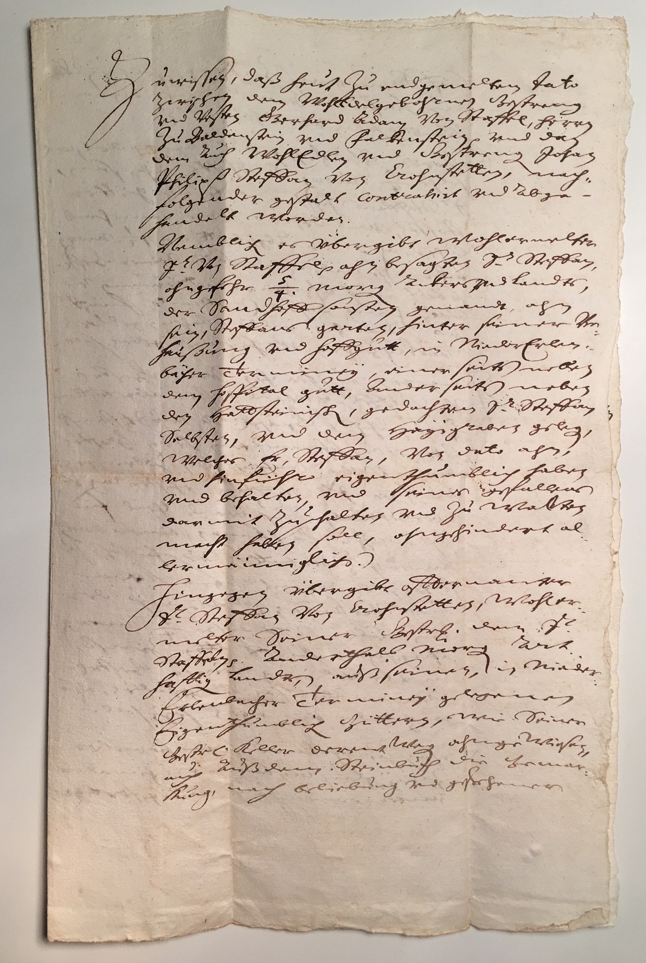 Tausch-/Kaufvertrag betreffend den Sandhof in Niedererlenbach, 6. Oktober 1651 (Regionalgeschichtliche Sammlung Dr. Stefan Naas CC BY-NC-SA)