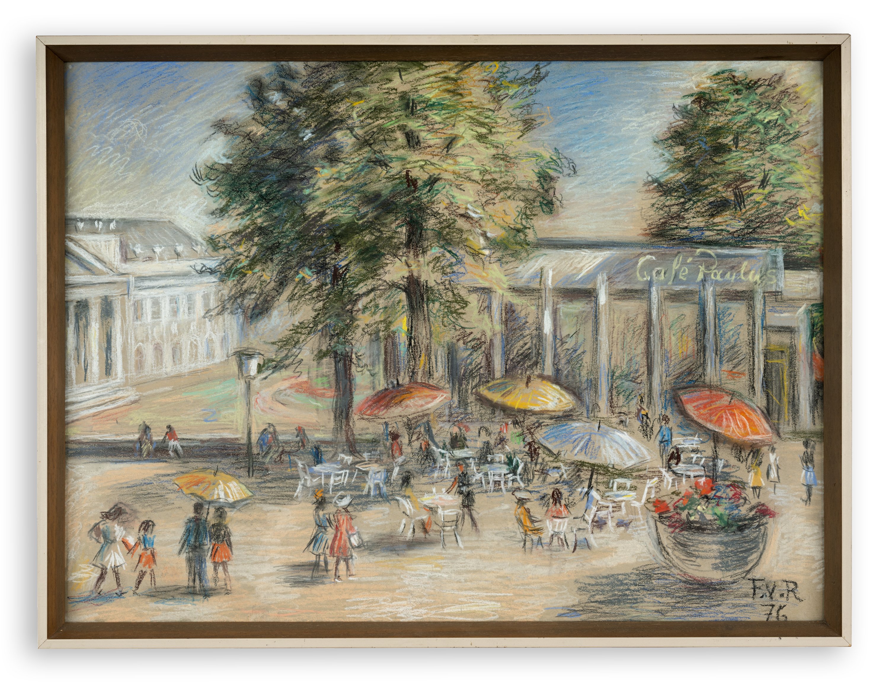 Gemälde vom Café Paulus; Maler: Ferdinand von Reitzenstein (Stadtmuseum Kassel CC BY-NC-SA)