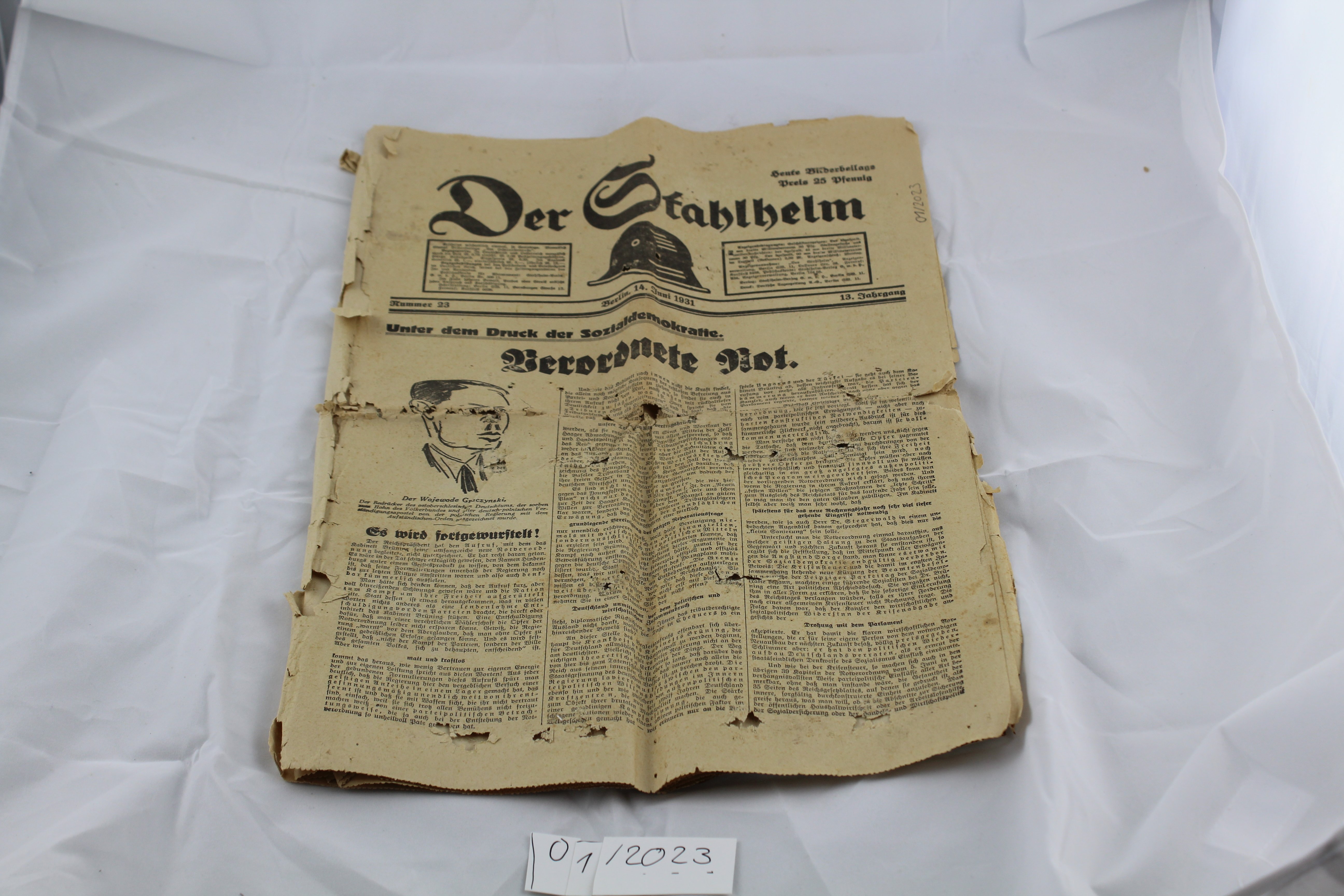 Zeitung "der Stahlhelm" Ausgabe Juni 1931 (Dreieich-Museum CC BY-NC-SA)