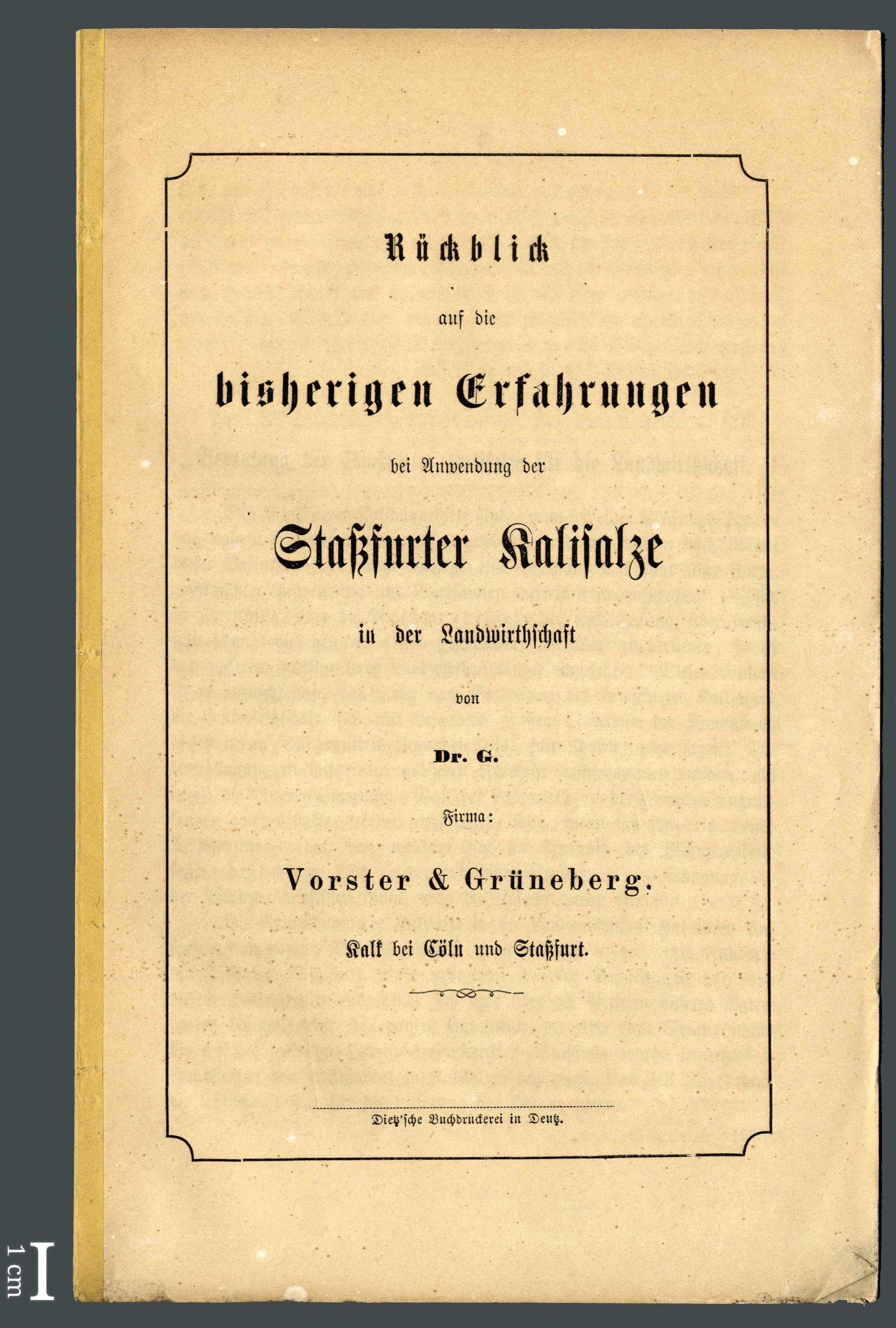 Druckschrift mit Preisliste, Vorster & Grüneberg, Kalk u. Staßfurt (Werra-Kalibergbau-Museum, Heringen/W. CC BY-NC-SA)