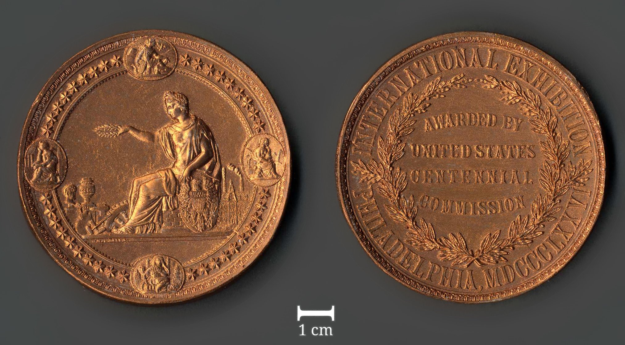 Bronzemedaille der Weltausstellung Philadelphia 1876 (Abguss) (Werra-Kalibergbau-Museum, Heringen/W. CC BY-NC-SA)