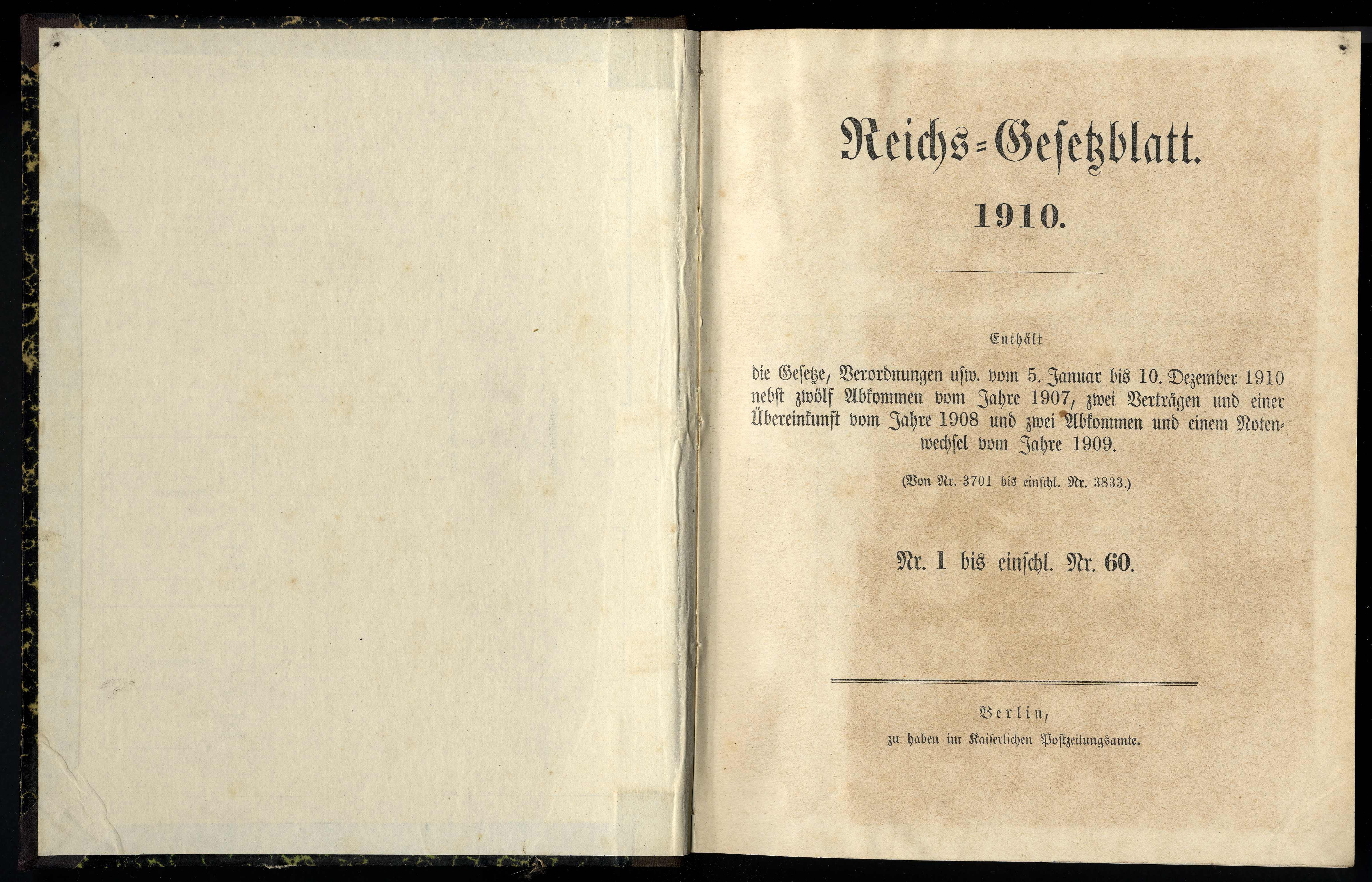 Reichsgesetzblatt 1910 (Werra-Kalibergbau-Museum, Heringen/W. CC BY-NC-SA)