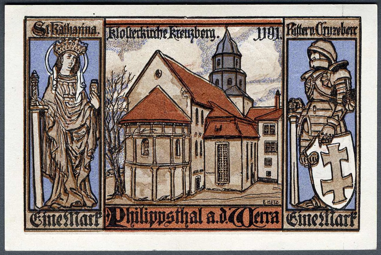 Notgeldschein 'Eine Mark', Philippsthal (Motiv Klosterkirche) (Werra-Kalibergbau-Museum, Heringen/W. CC BY-NC-SA)