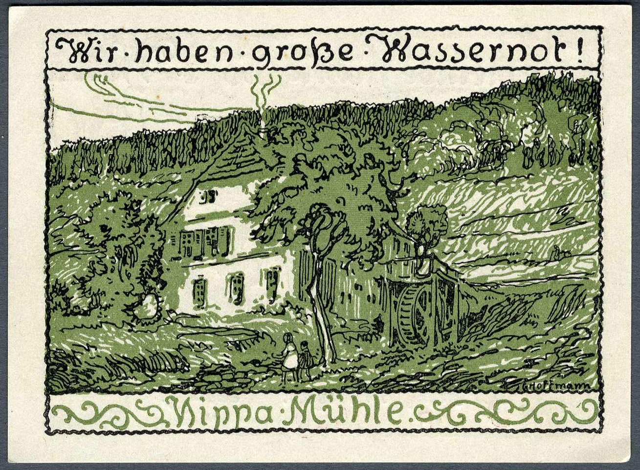 Notgeldschein '50 Pfennig', Röhrigshöfe (Motiv Salzhalde) (Werra-Kalibergbau-Museum, Heringen/W. CC BY-NC-SA)