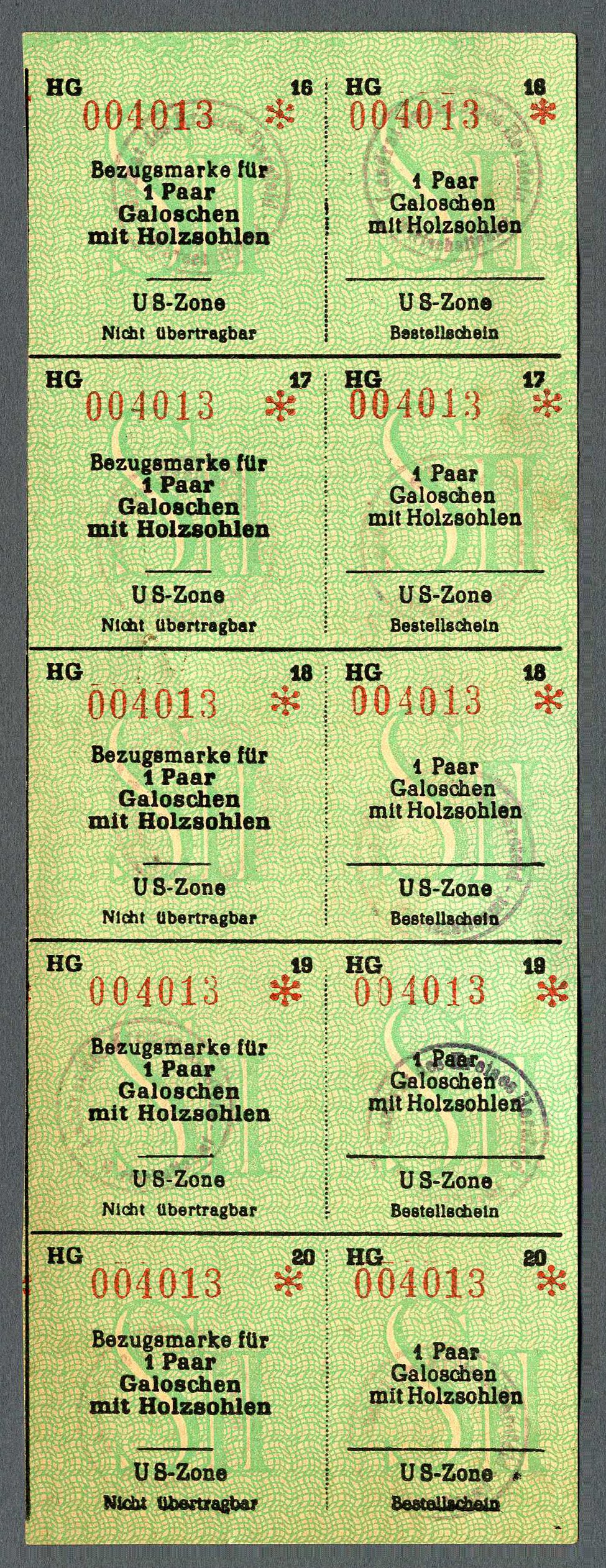Bezugsmarke für Galoschen mit Holzsohle (Werra-Kalibergbau-Museum, Heringen/W. CC BY-NC-SA)