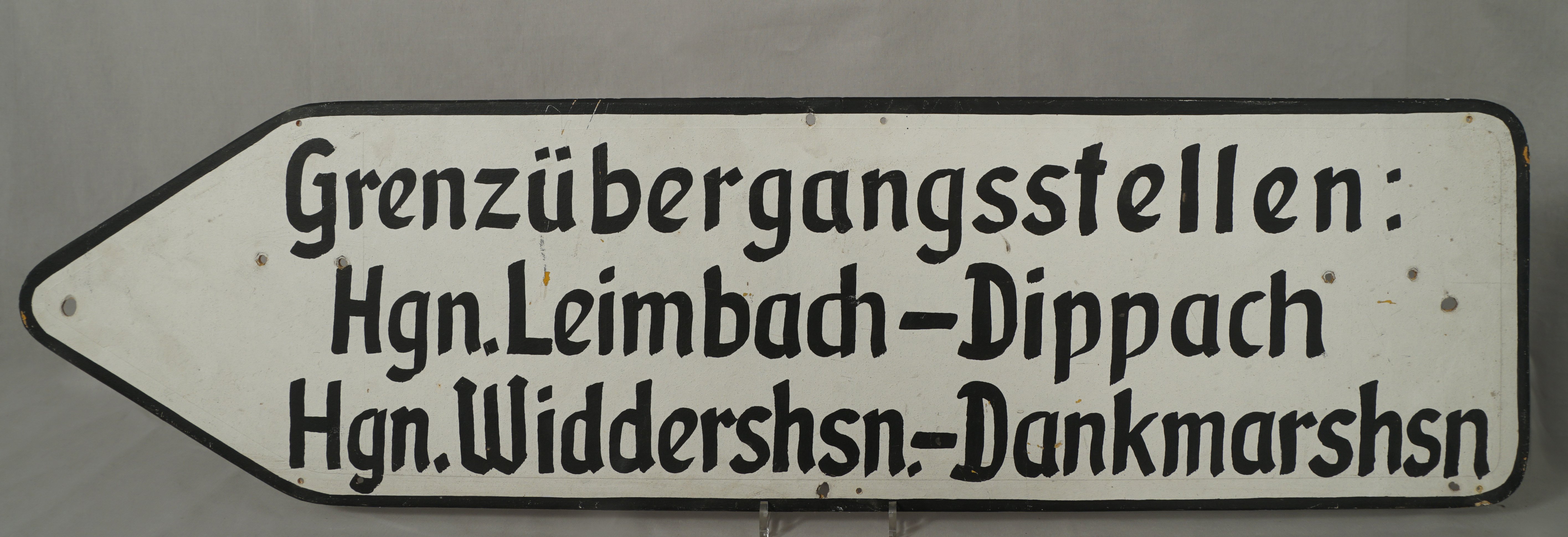 Wegweiser Grenzübergangsstellen in Heringen (Werra) (Werra-Kalibergbau-Museum, Heringen/W. CC BY-NC-SA)