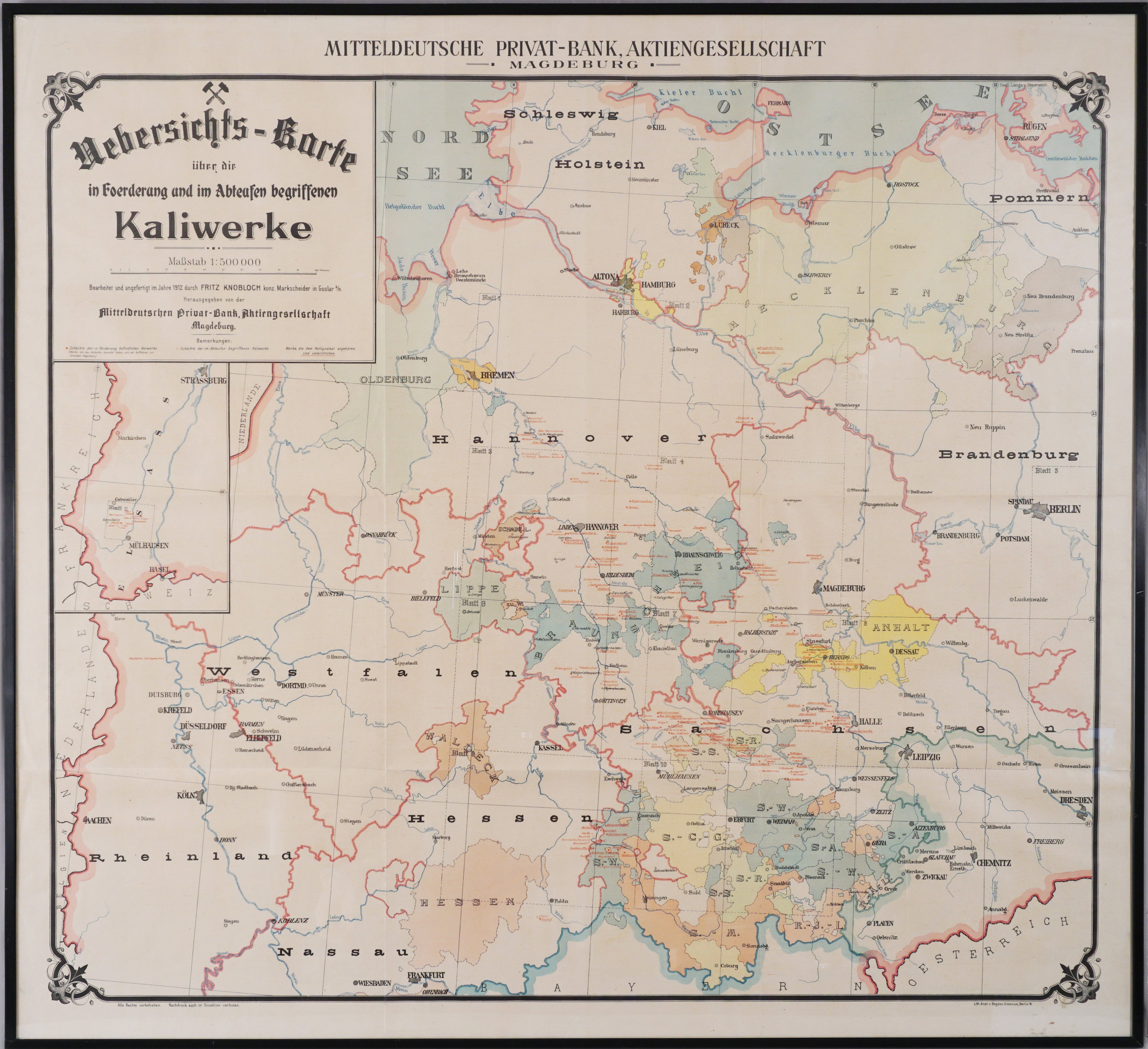 Übersichtskarte Kaliwerke (Stand 1912) (Werra-Kalibergbau-Museum, Heringen/W. CC BY-NC-SA)