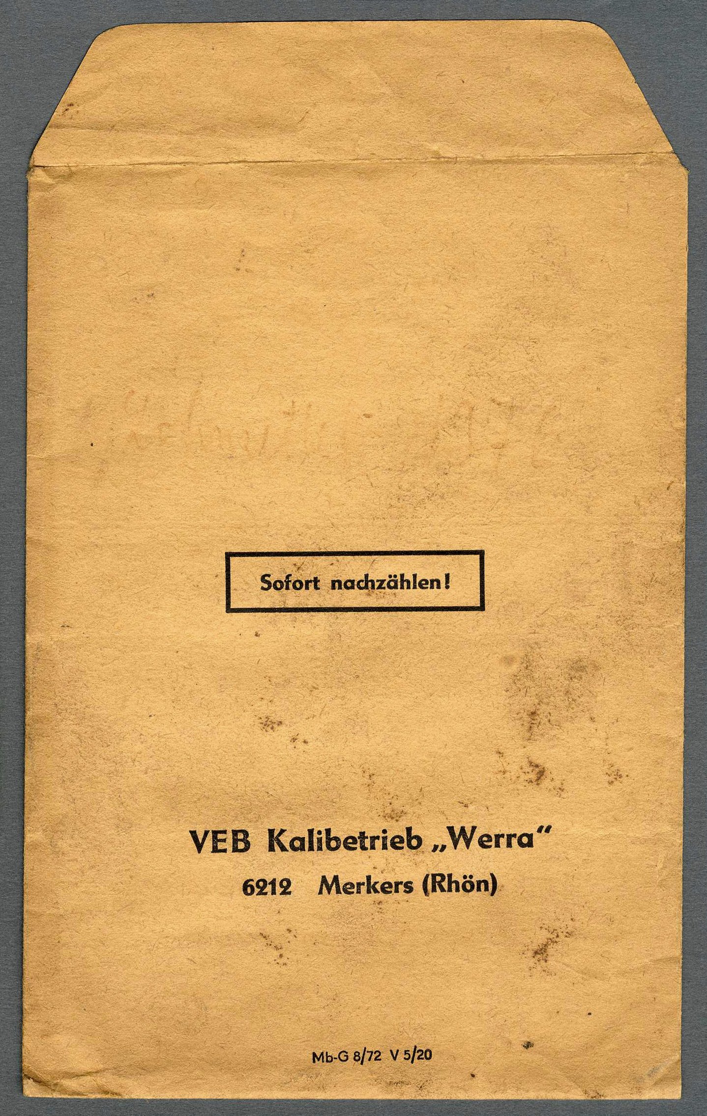 Lohntüte des VEB Kalibetrieb „Werra“ (Werra-Kalibergbau-Museum, Heringen/W. CC BY-NC-SA)