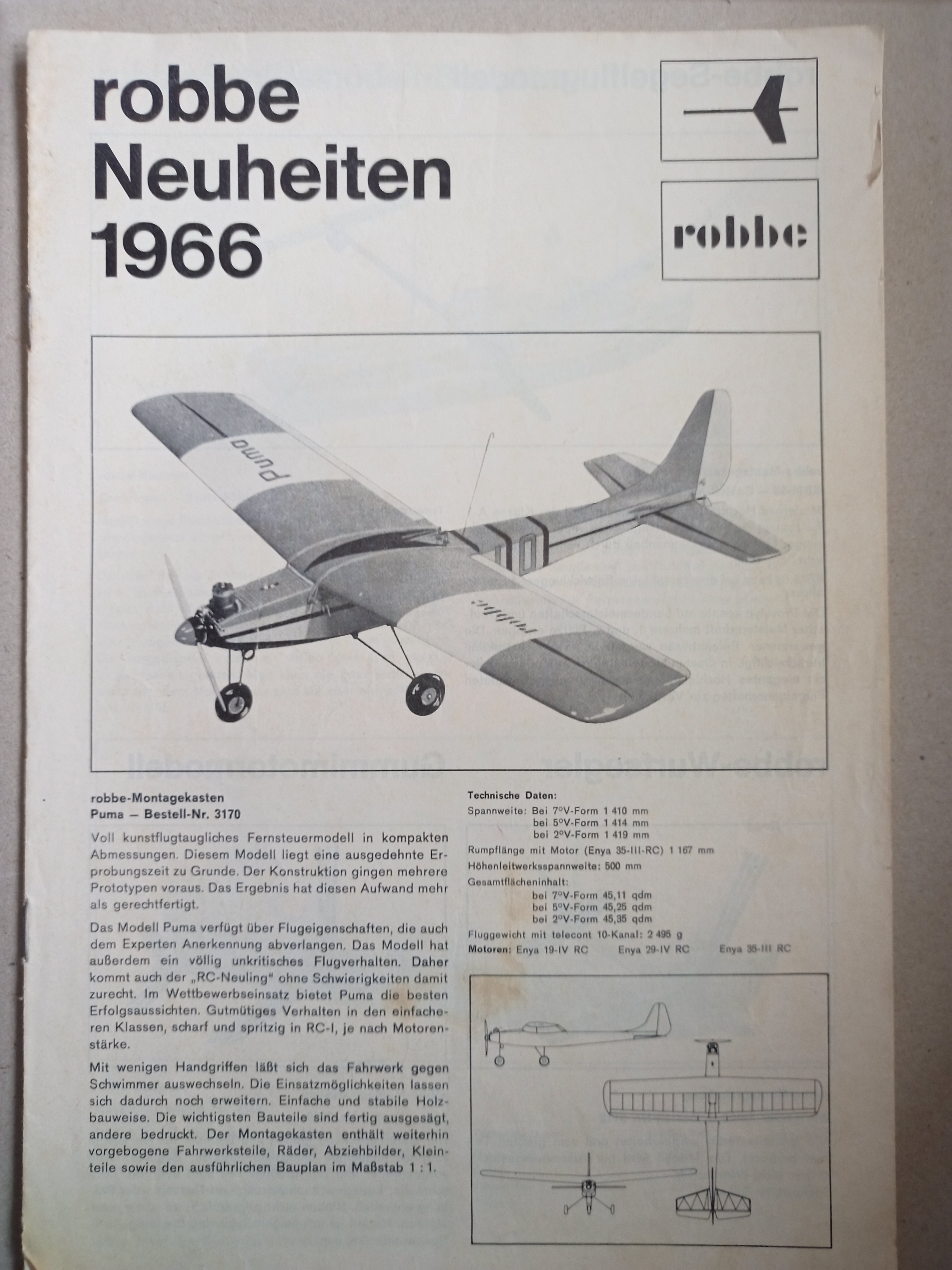 robbe Neuheiten 1965 (Deutsches Segelflugmuseum mit Modellflug CC BY-NC-SA)