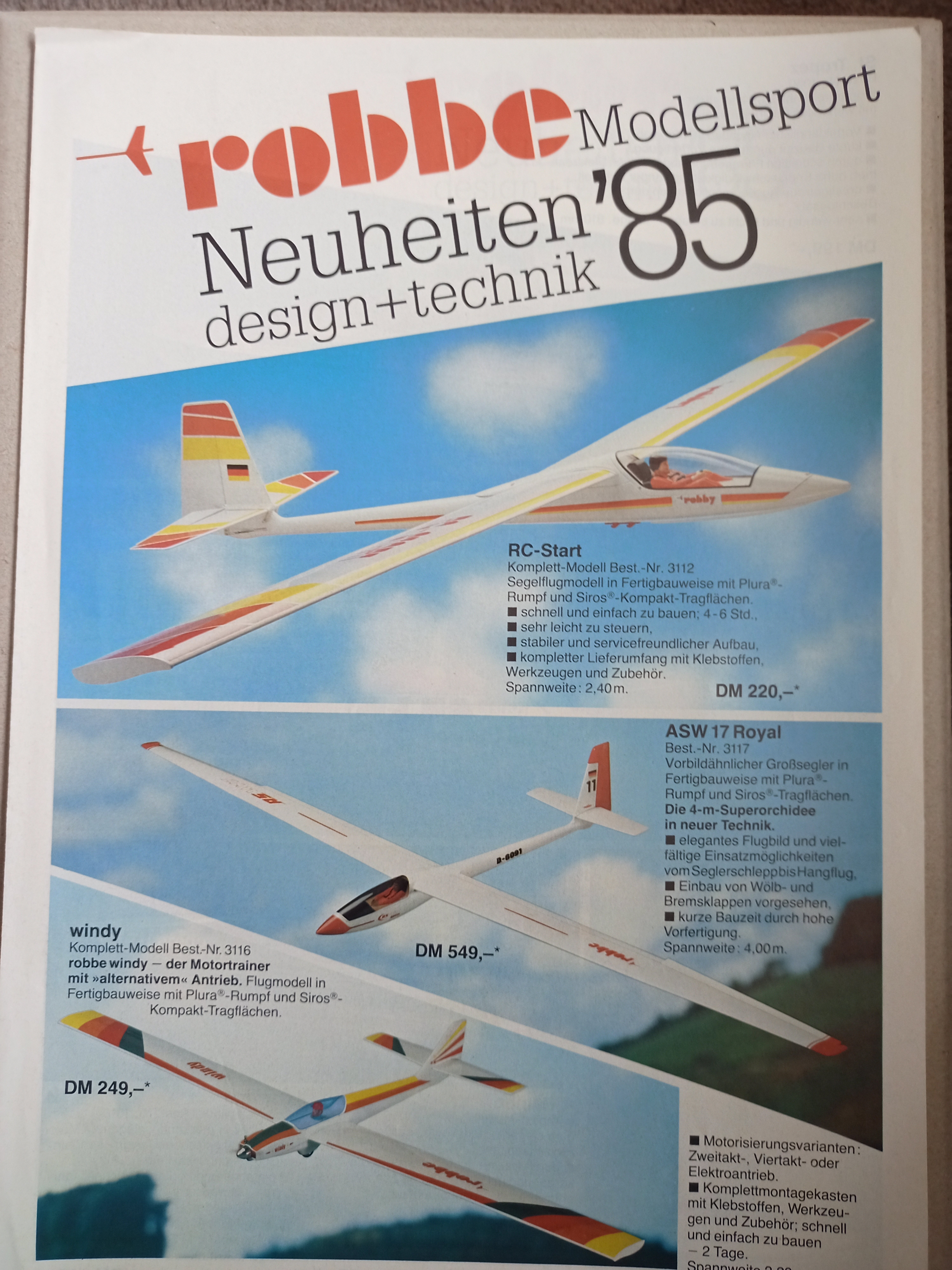 robbe Neuheiten 1985 (Deutsches Segelflugmuseum mit Modellflug CC BY-NC-SA)