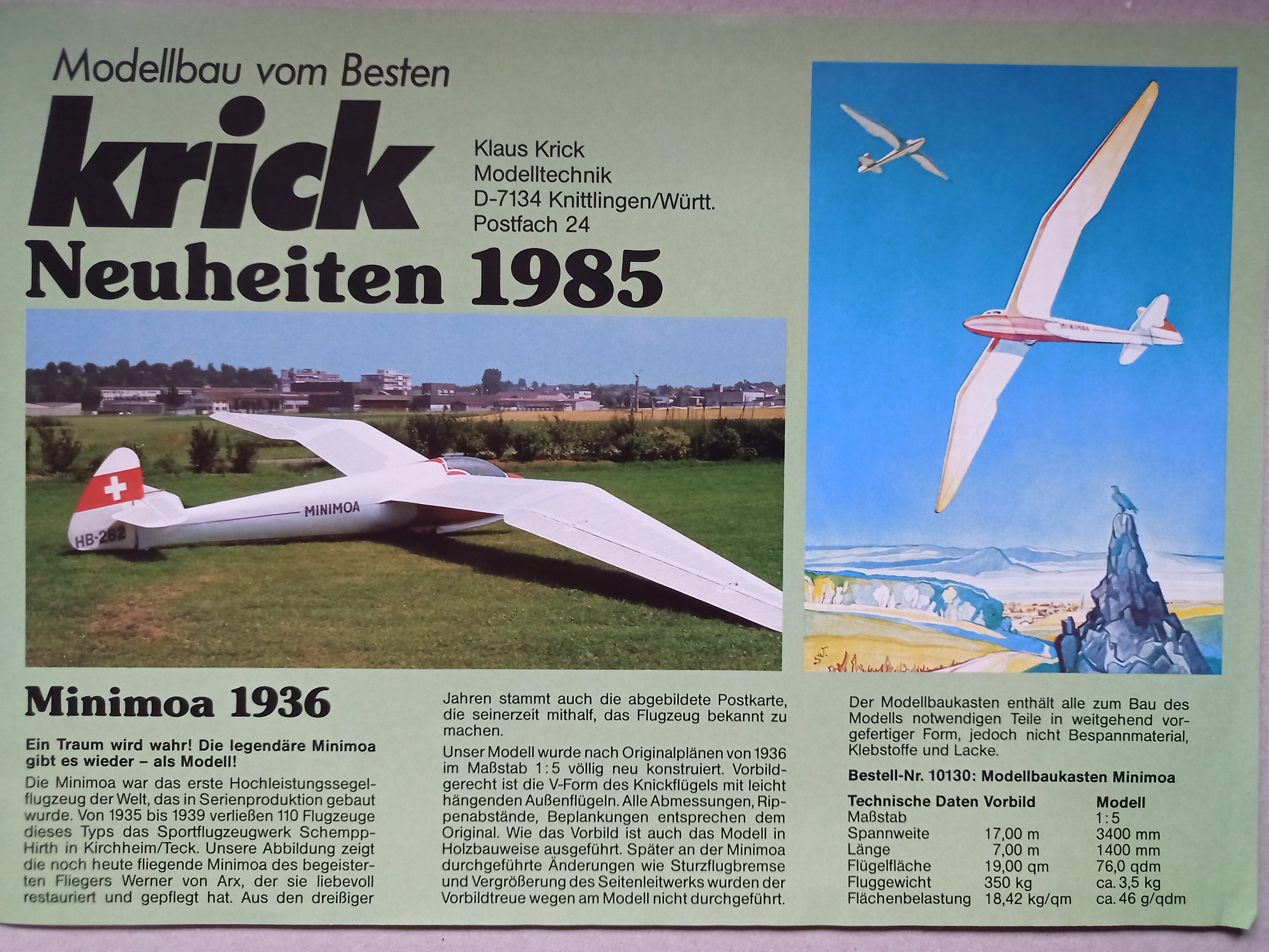 Krick Neuheiten 1985 (Deutsches Segelflugmuseum mit Modellflug CC BY-NC-SA)
