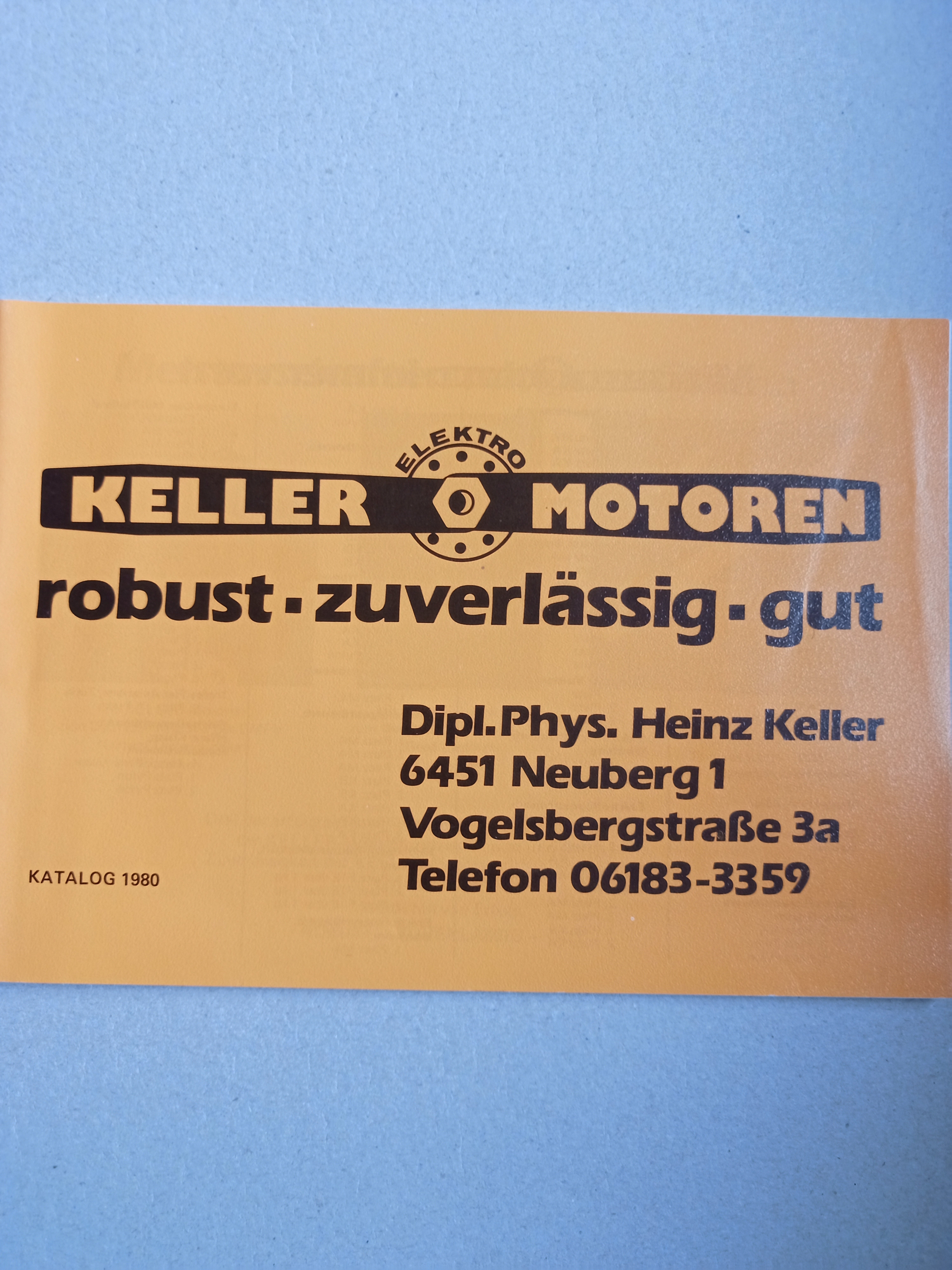 Katalog Elektromotoren Keller 1980 (Deutsches Segelflugmuseum mit Modellflug CC BY-NC-SA)