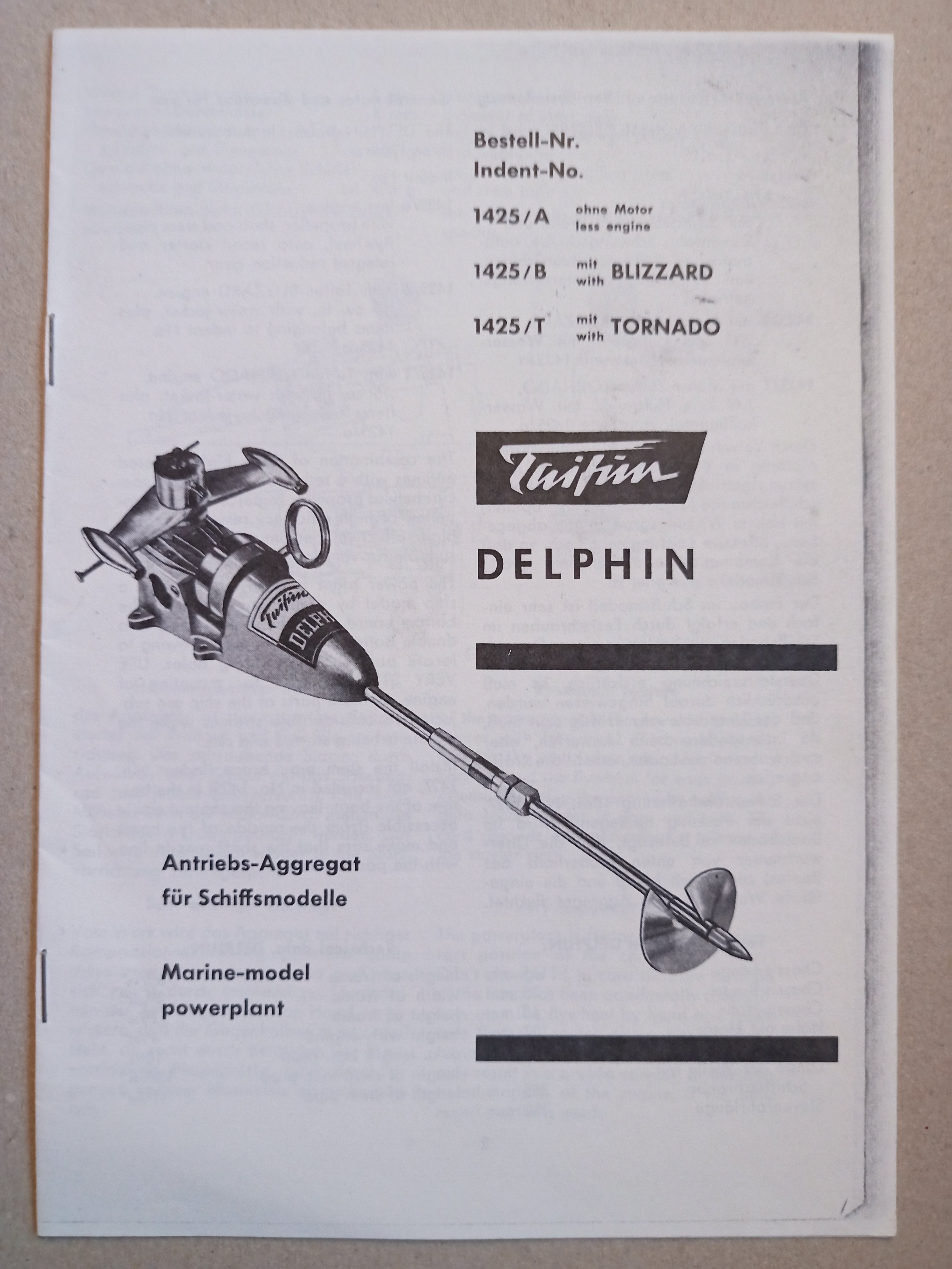 Graupner Prospekt Taifun Delphin (Deutsches Segelflugmuseum mit Modellflug CC BY-NC-SA)