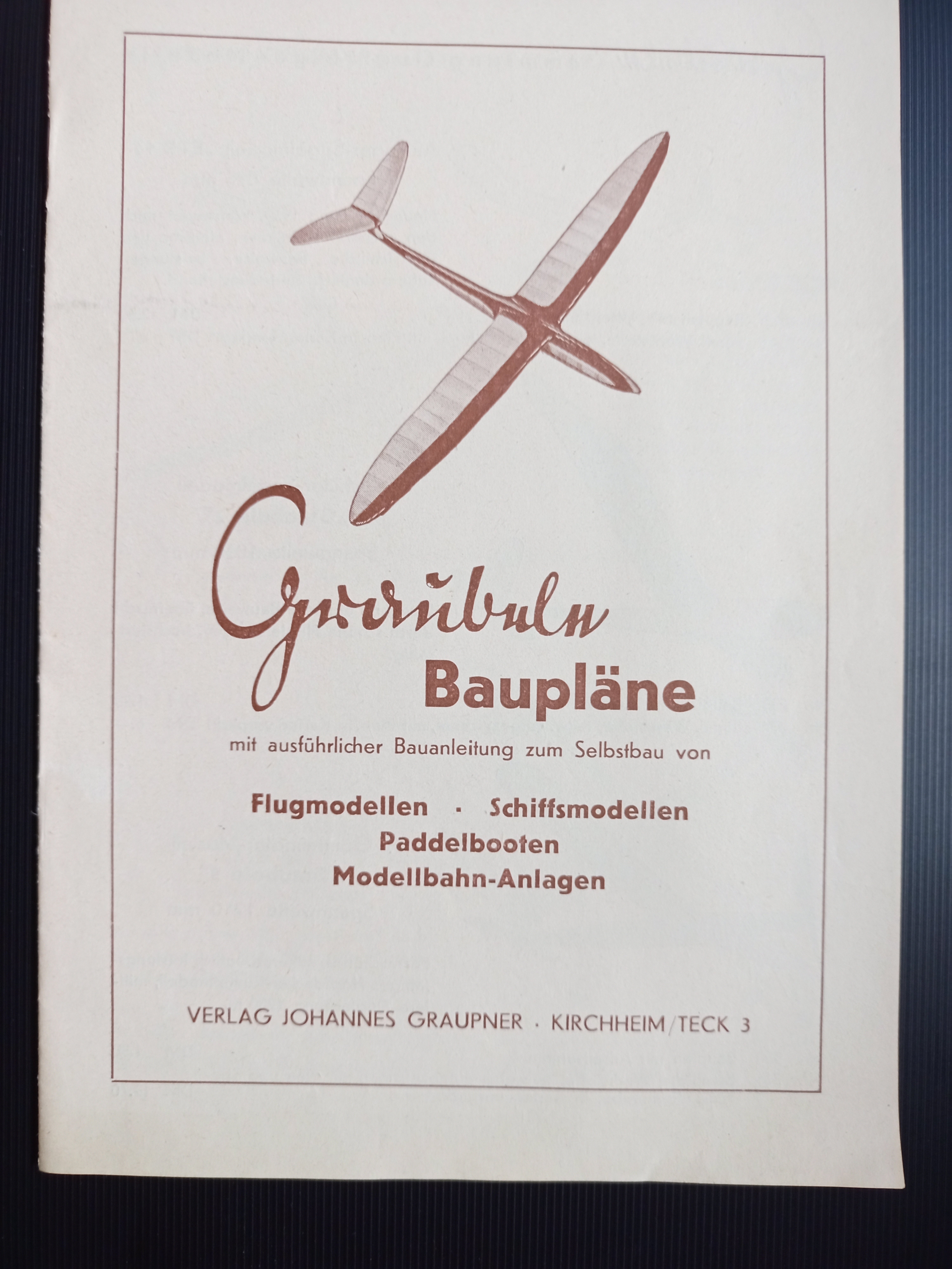 Prospekt Graubele Baupläne (Deutsches Segelflugmuseum mit Modellflug CC BY-NC-SA)