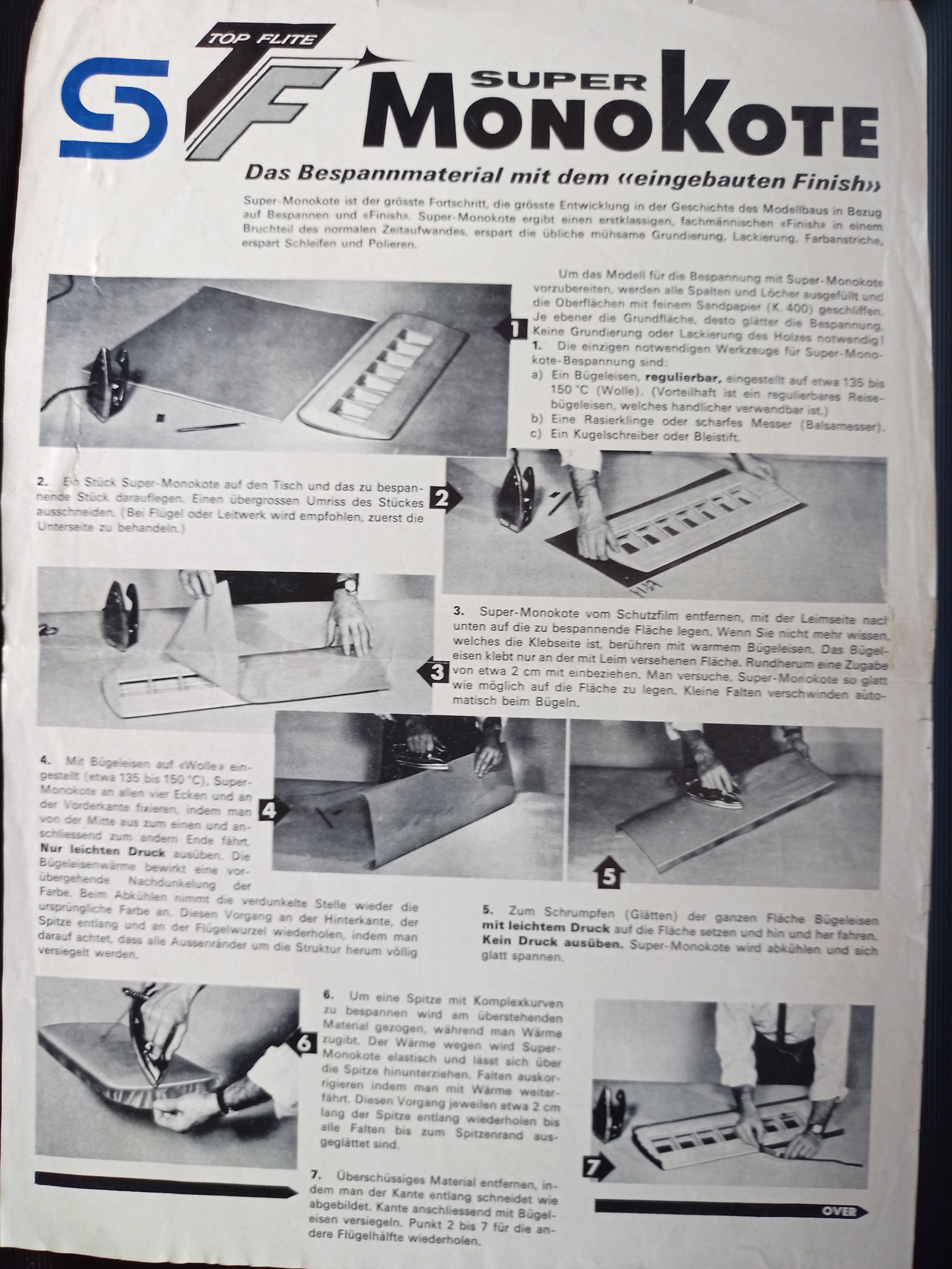 Beschreibung Monokote Bügelfolie (Deutsches Segelflugmuseum mit Modellflug CC BY-NC-SA)
