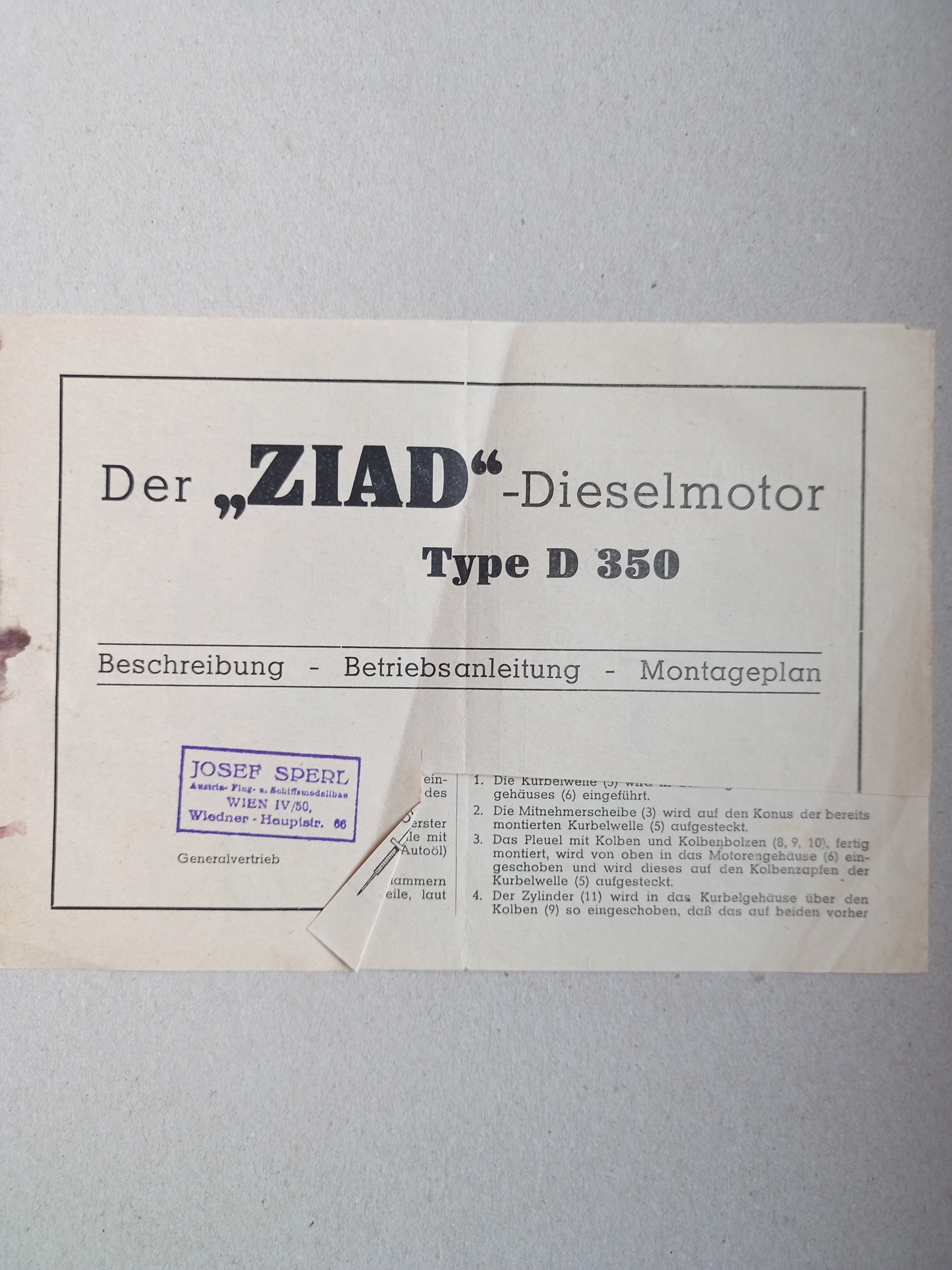Beschreibung ZIAD Dieselmotor (Deutsches Segelflugmuseum mit Modellflug CC BY-NC-SA)