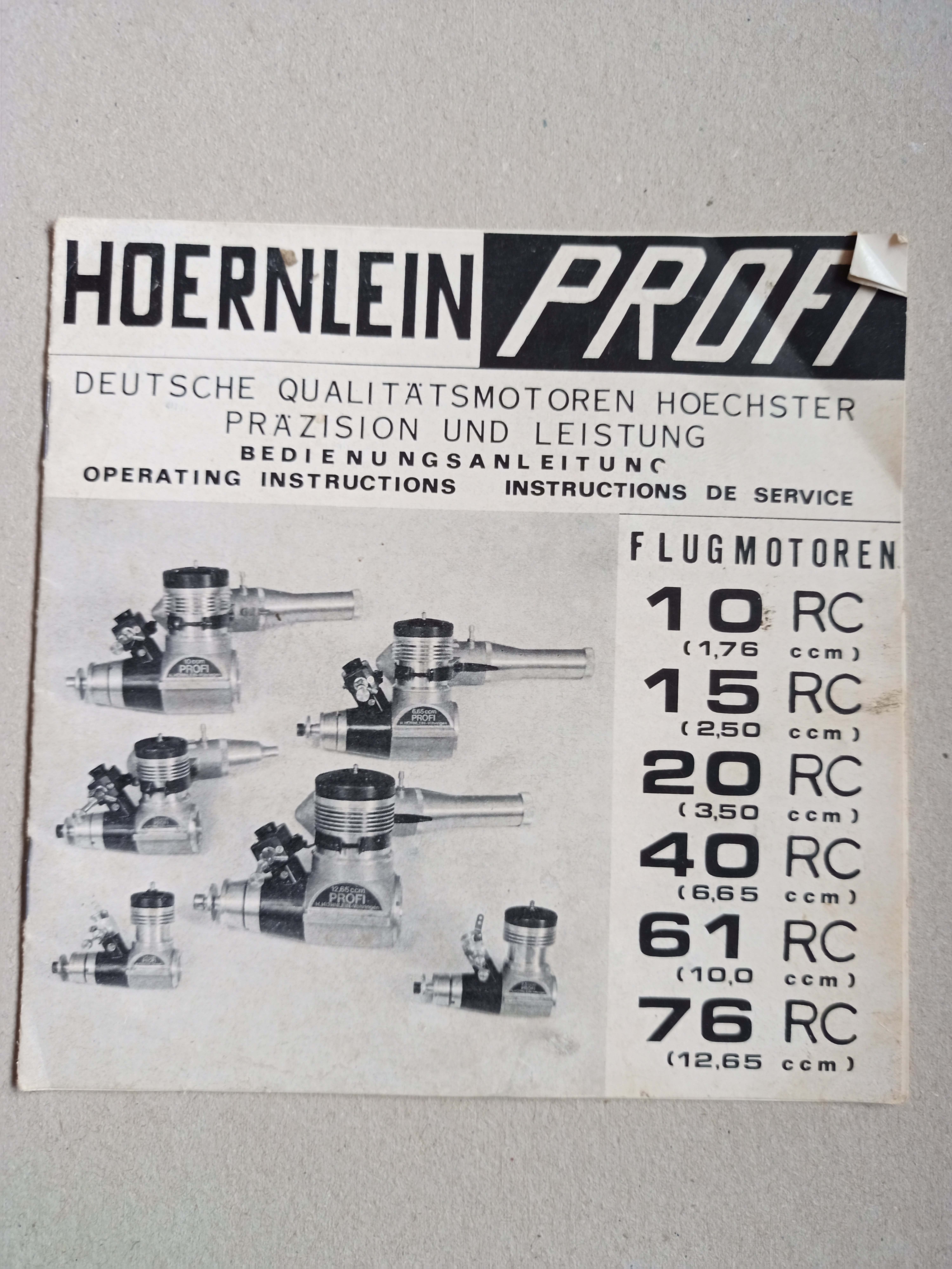 Prospekt Hörnlein-Motoren (Deutsches Segelflugmuseum mit Modellflug CC BY-NC-SA)