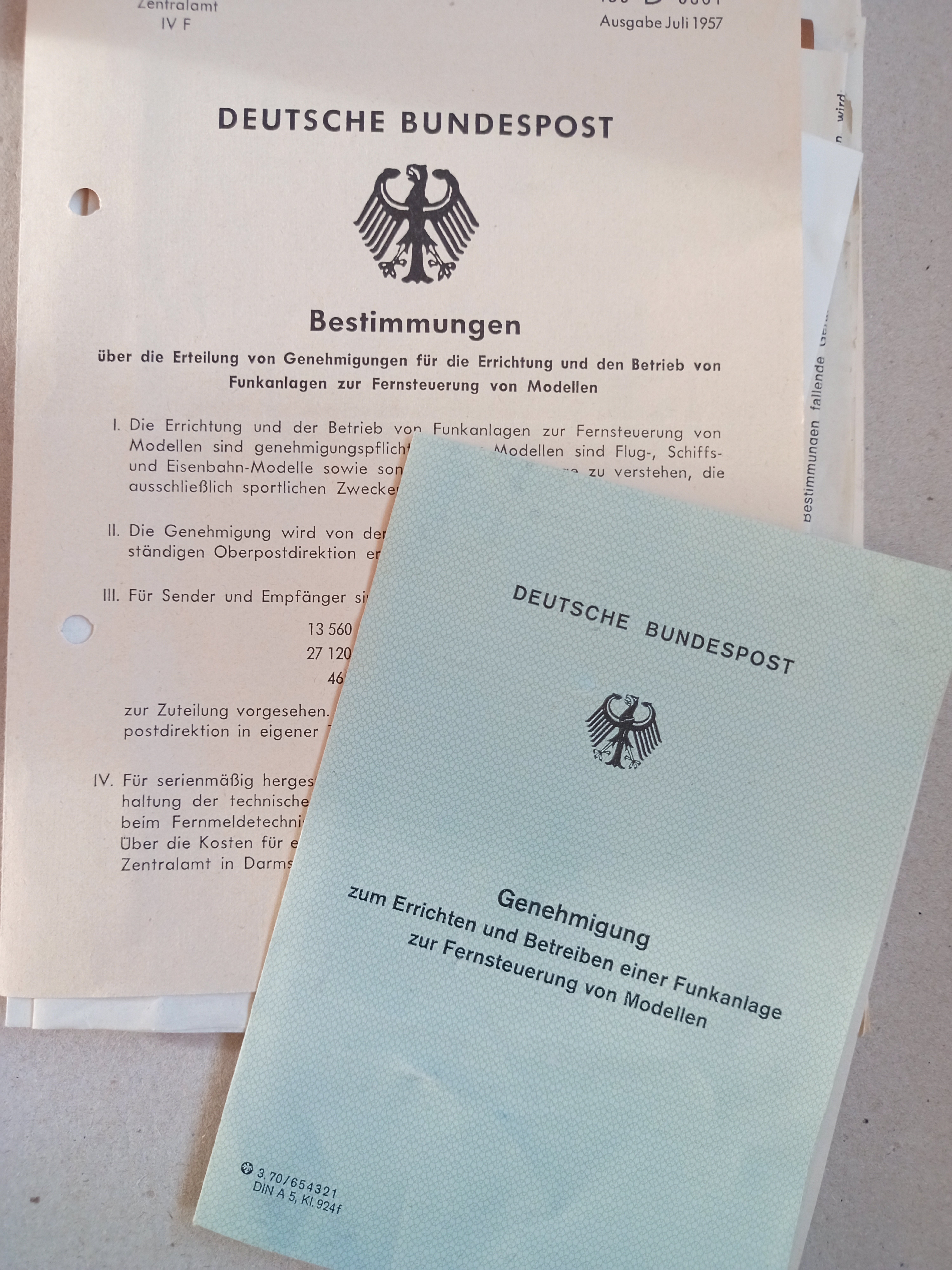 Diverse Unterlagen zur Genehmigung Deutsche Post (Deutsches Segelflugmuseum mit Modellflug CC BY-NC-SA)