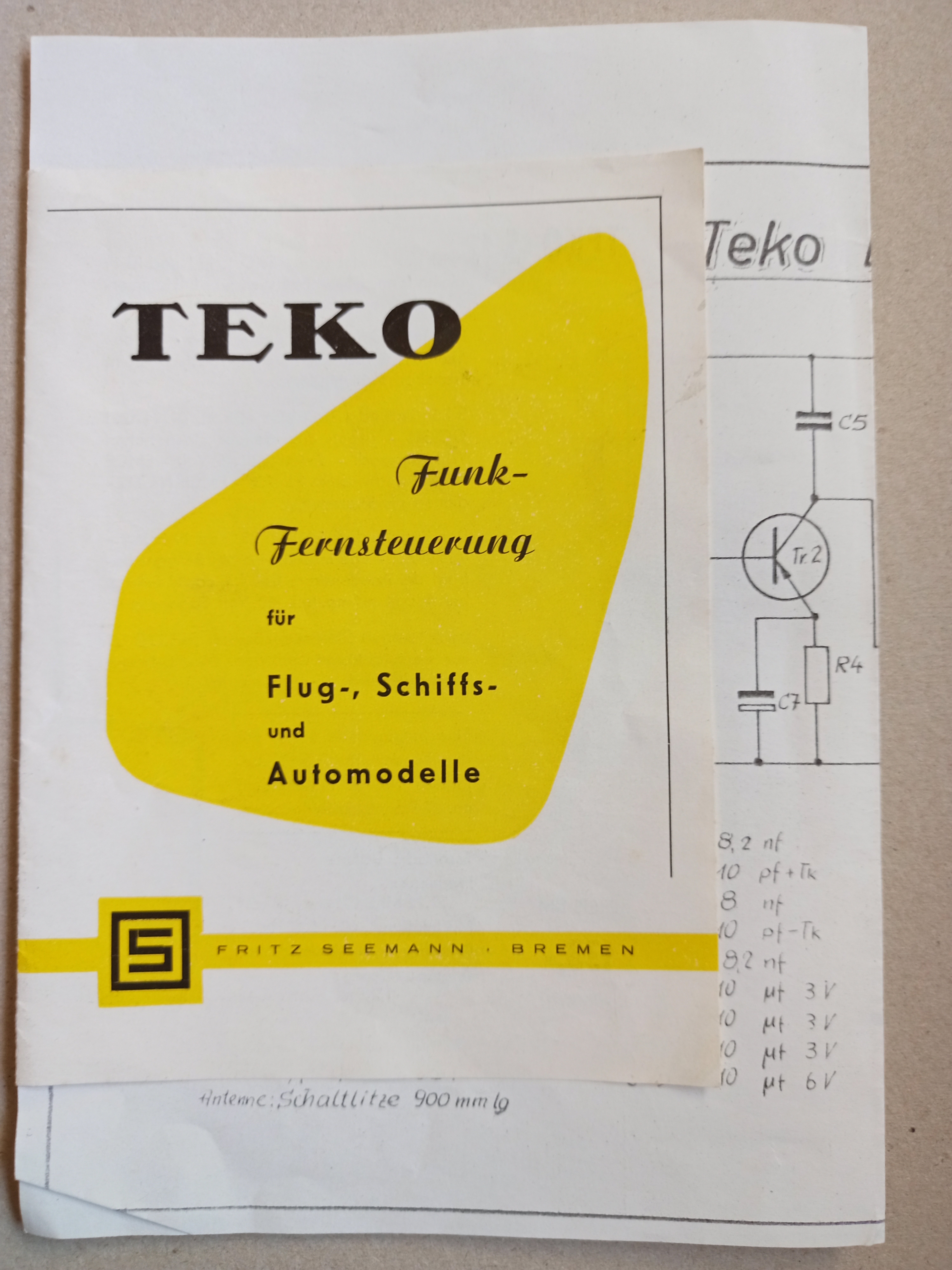 Prospekt TEKO-Funkfernsteuerung (Deutsches Segelflugmuseum mit Modellflug CC BY-NC-SA)