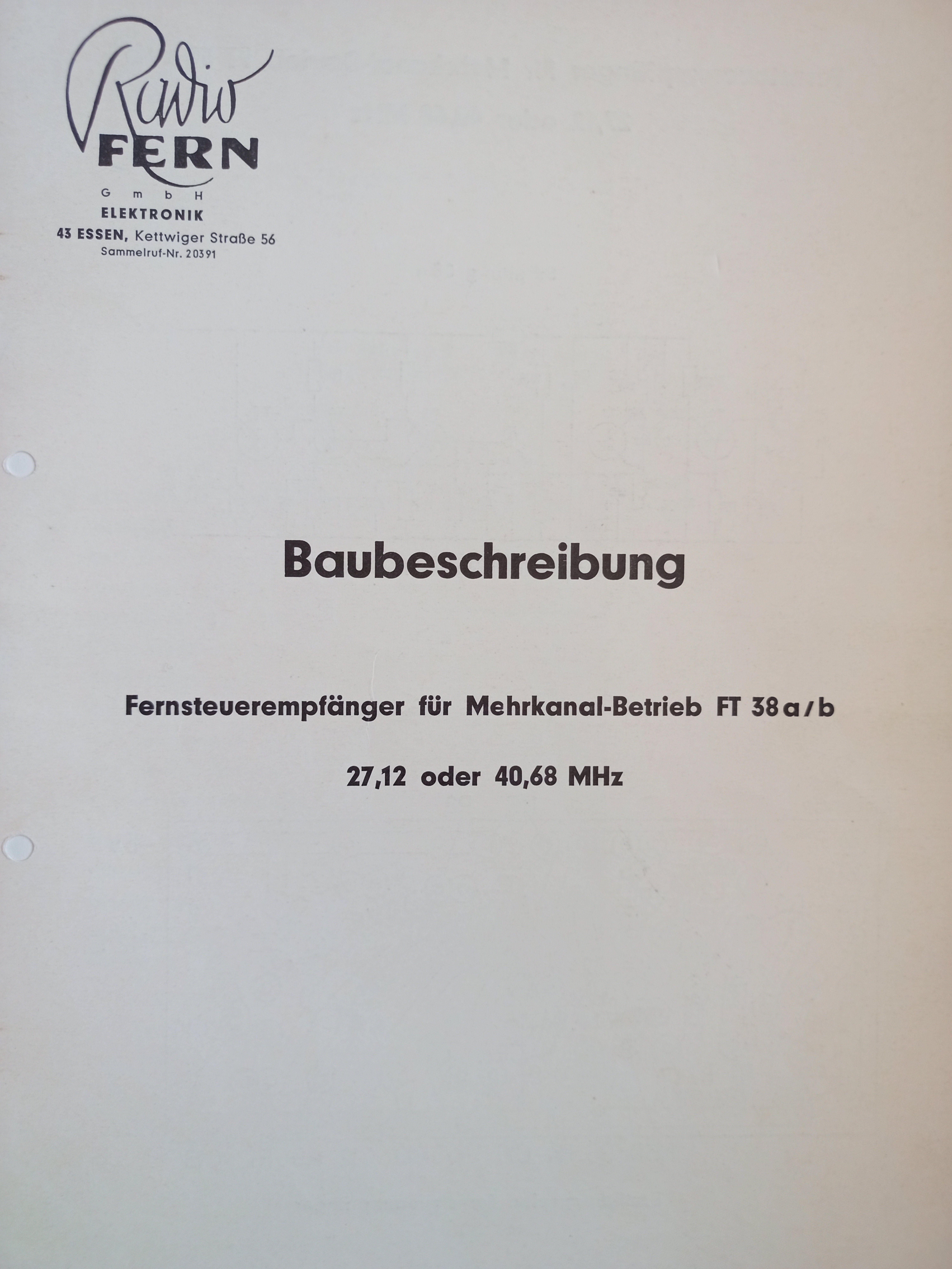 Radio Fern - Pläne und Beschreibung Empfänger (Deutsches Segelflugmuseum mit Modellflug CC BY-NC-SA)