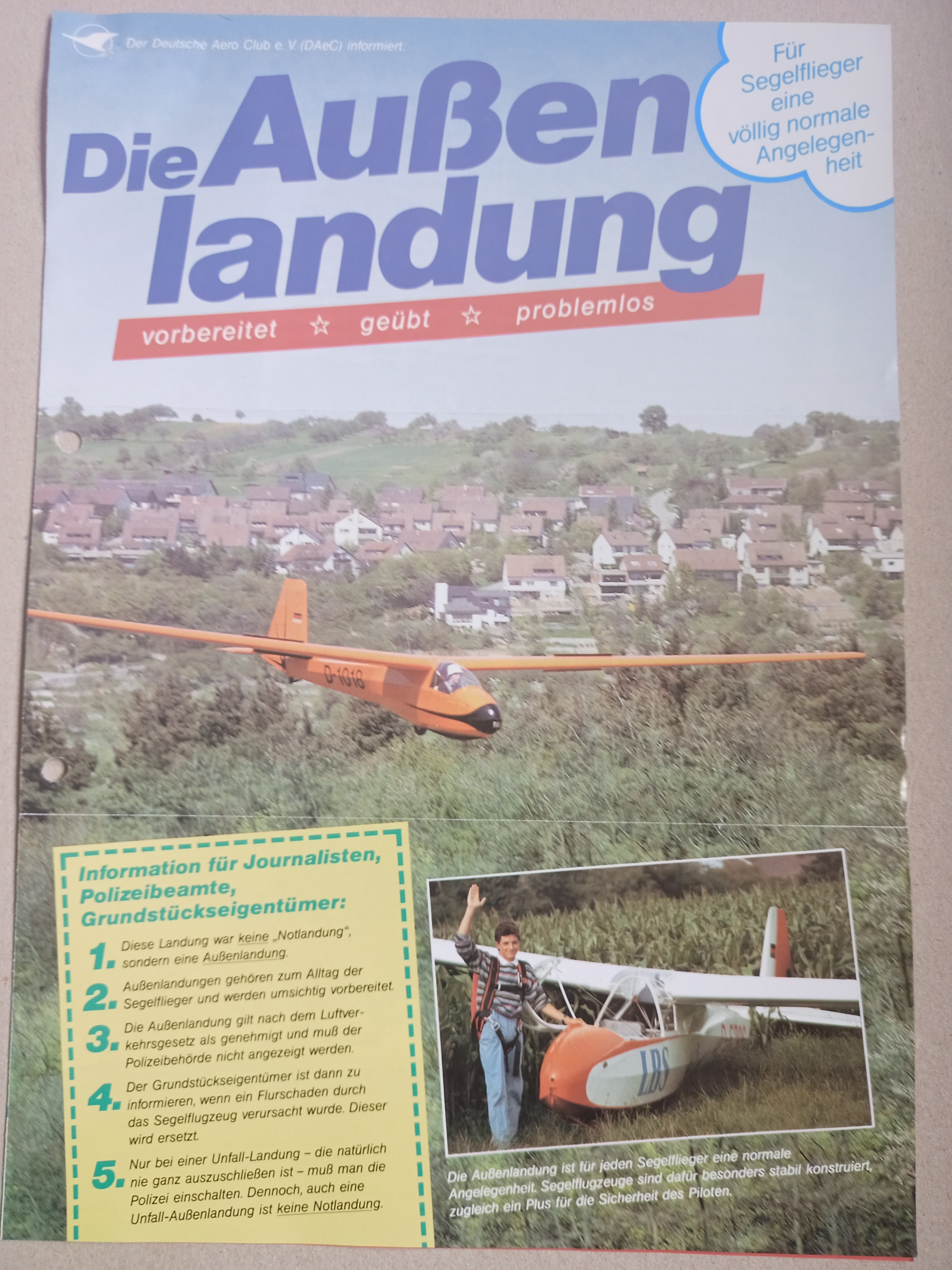 Die Aussenlandung - Info-Flyer (Deutsches Segelflugmuseum mit Modellflug CC BY-NC-SA)