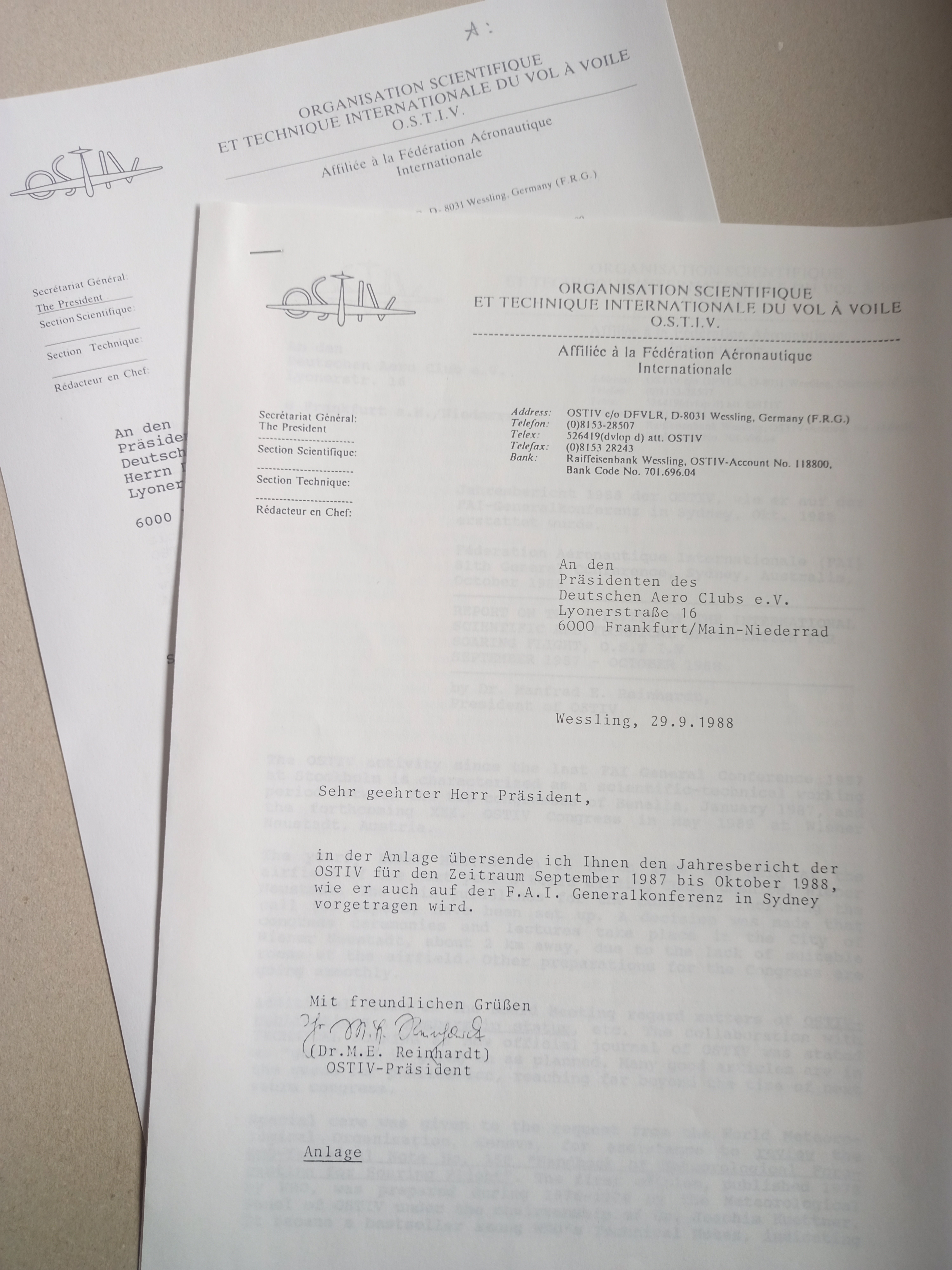 OSTIV Jahresberichte 1988 + 1989 (Deutsches Segelflugmuseum mit Modellflug CC BY-NC-SA)